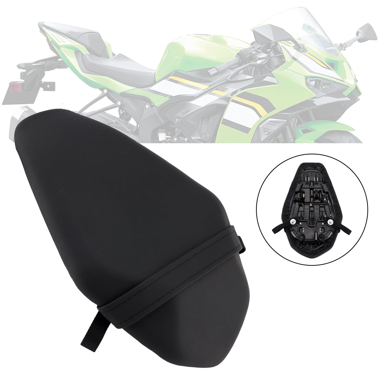 2019-2025 Kawasaki Ninja Zx-6R Rear Seat Passenger Cushion Flat Fit Blackc