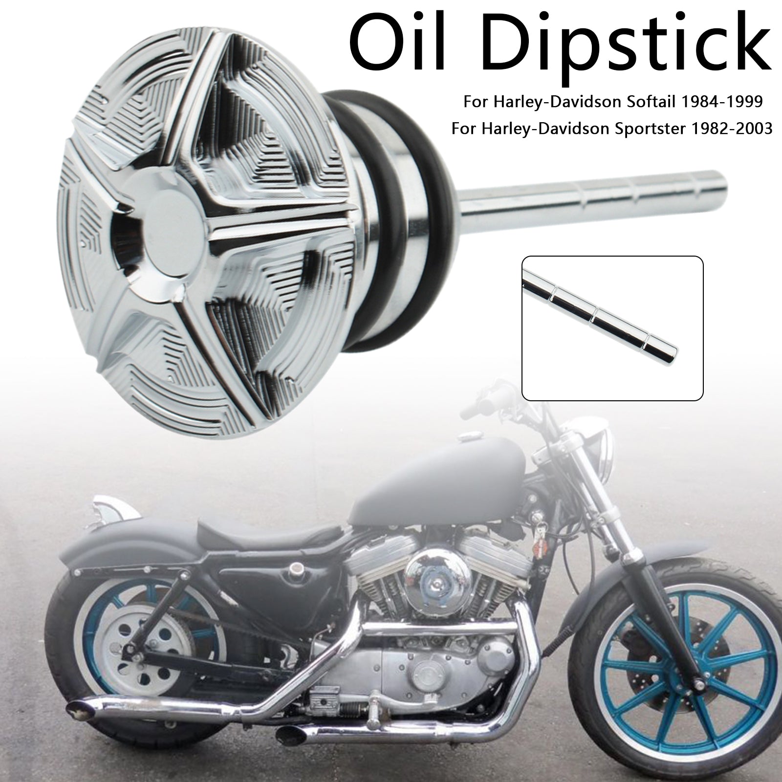 Oil Dipstick Tank Cap Plug For Softail 84-99 Sportster 82-03