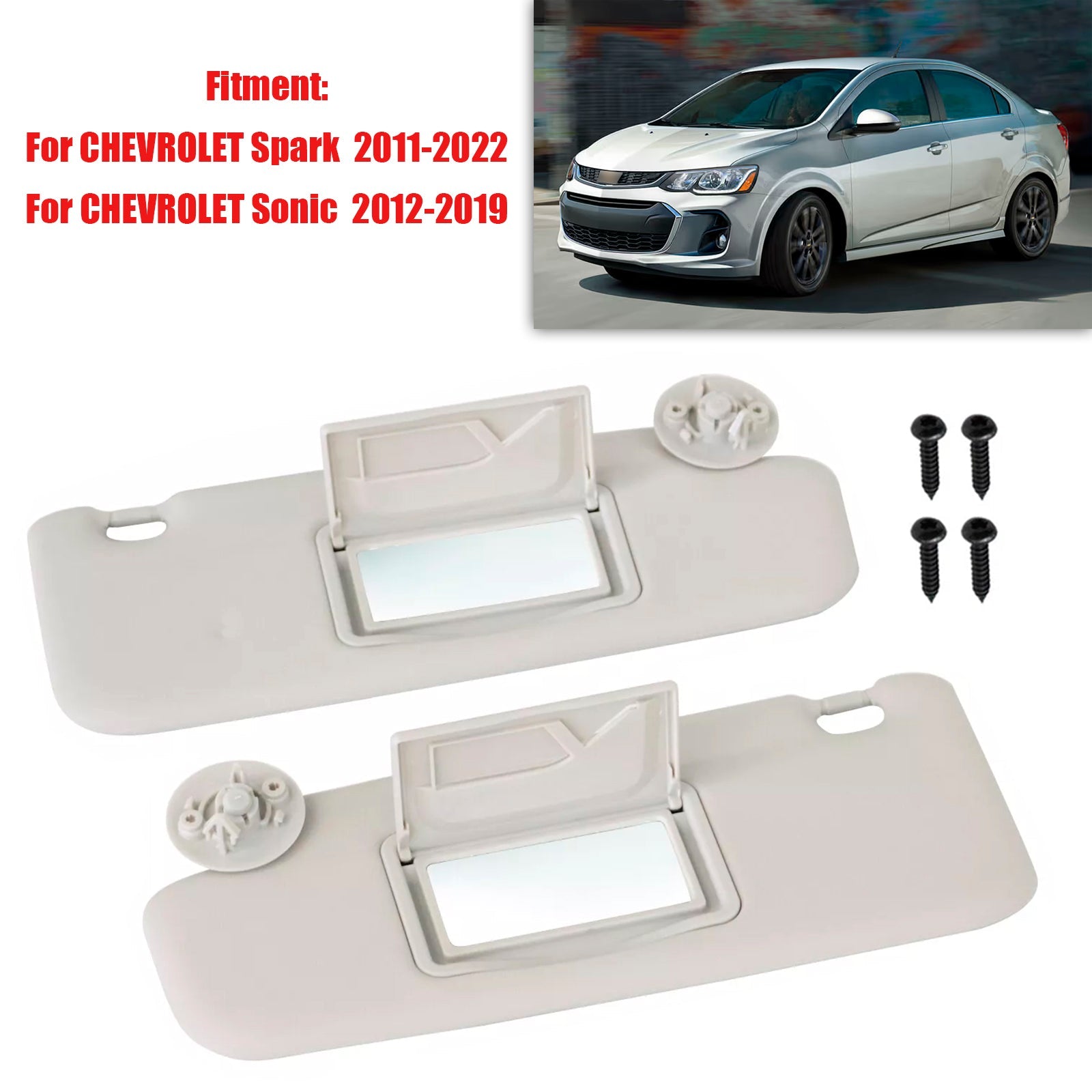 2PCS Gray Sun Visor Left & Right 42478247 42478249 For Nissan Altima 2013-2018