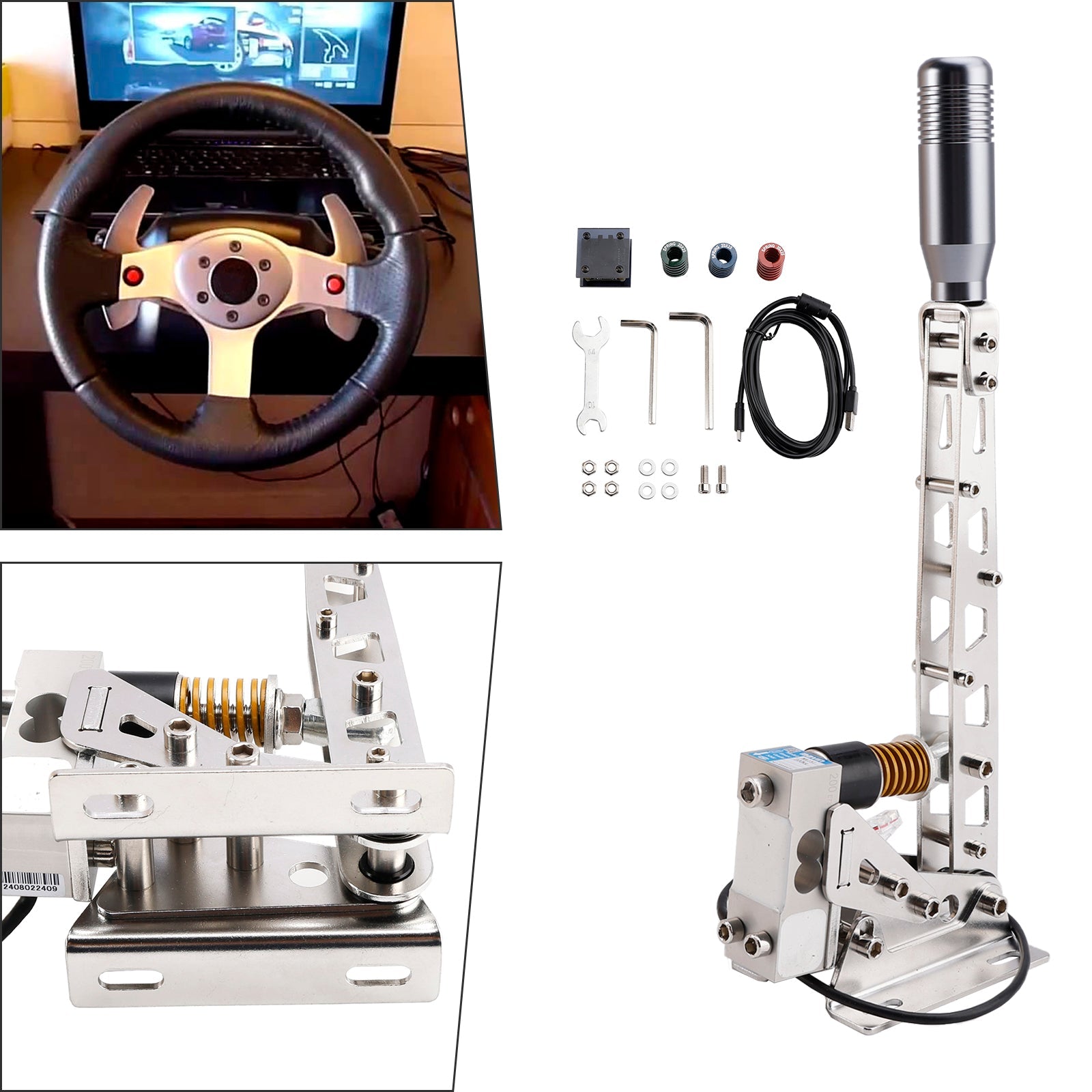 SIM USB Handbrake PC 64bit 200KG Load Cell Racing Games For Logitech G29/G27/G25