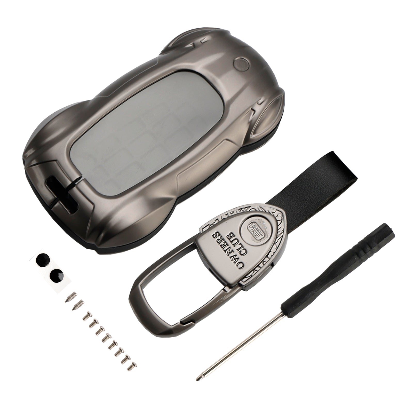 Leather Alloy Zinc Car Key Gray Case Cover For Lexus ES260h/RX350h/LS500h