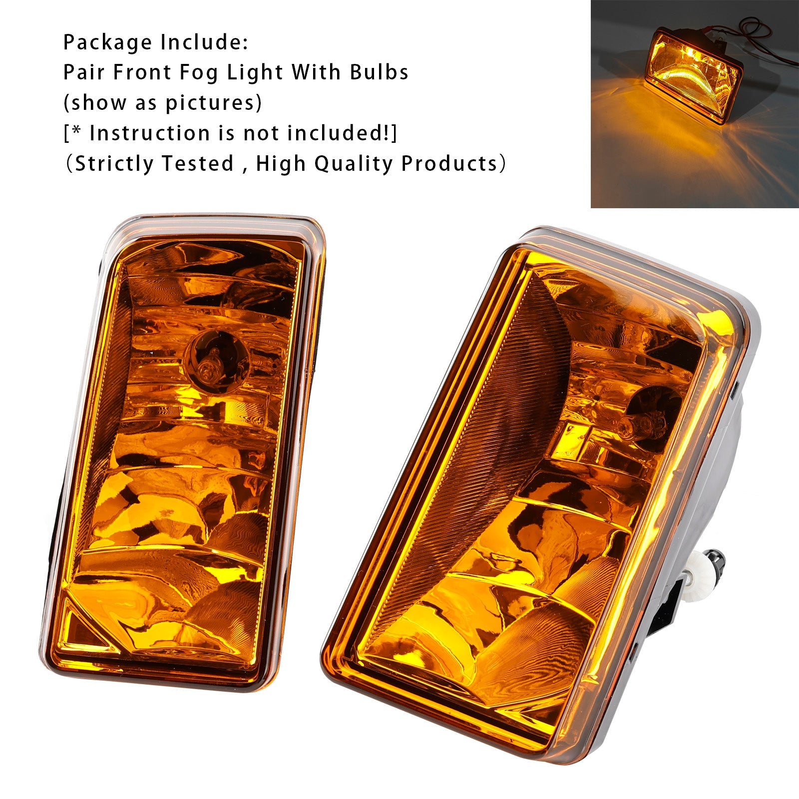 Pair  Fog Light Lamps With Bulbs For Chevy Tahoe Sierra 2007-2015  Yellow Lens