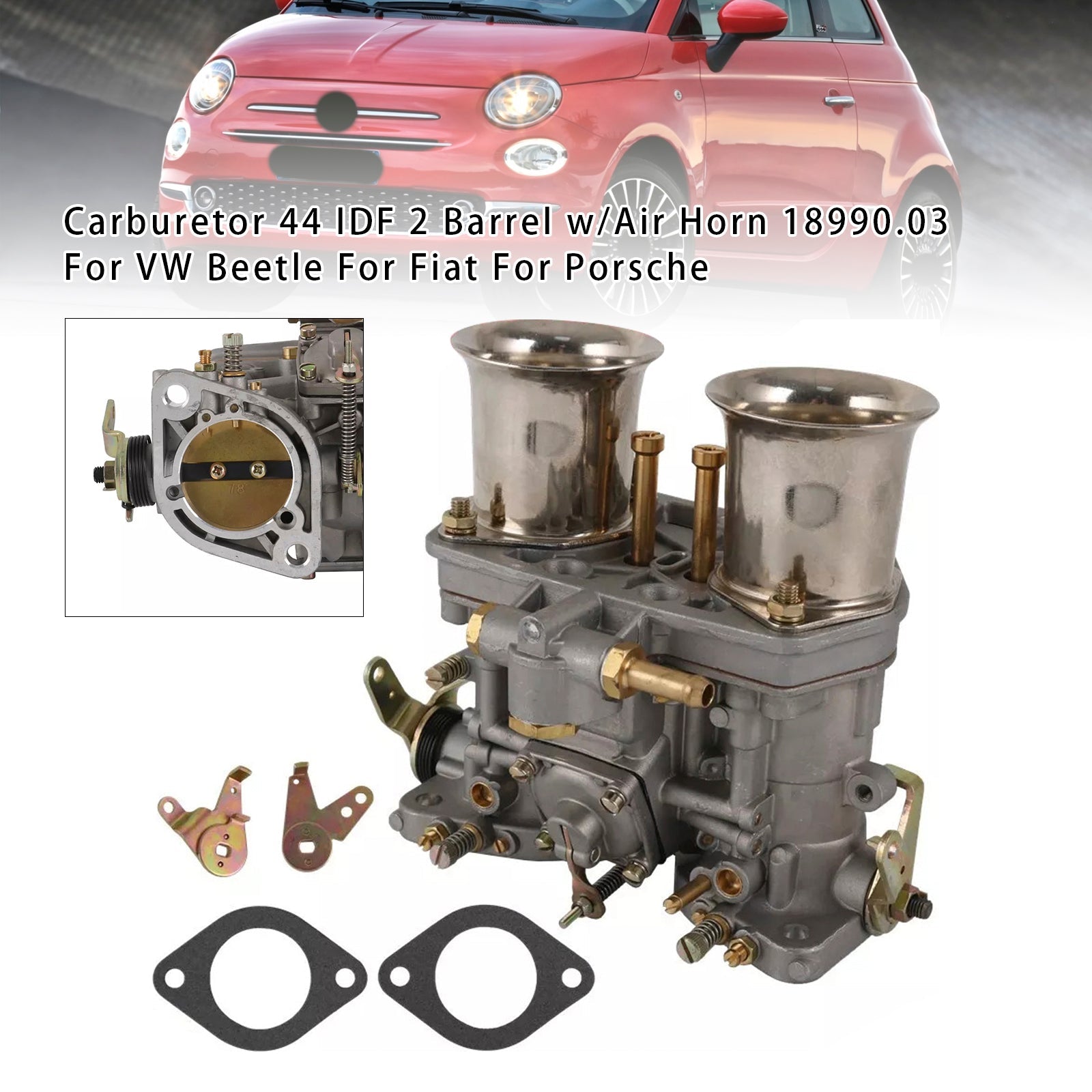 Carburetor 44 IDF 2 Barrel w/Air Horn 18990.03 For VW For Fiat For Porsche