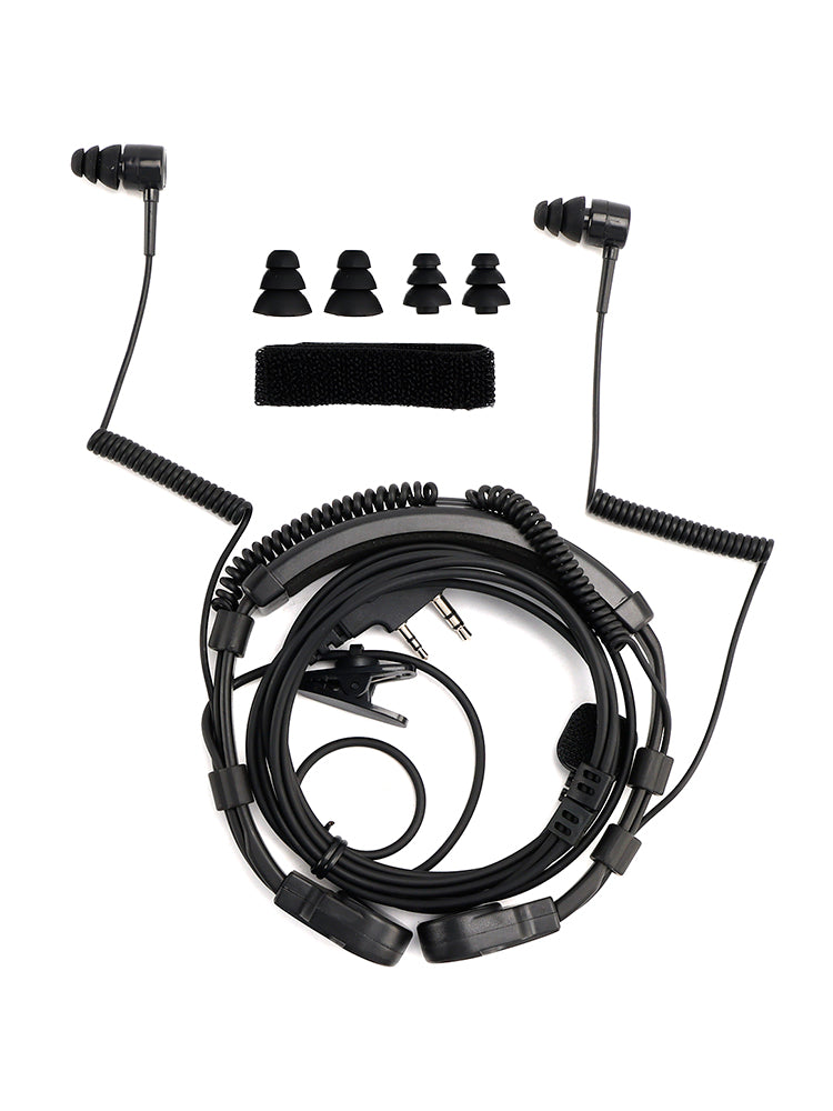 K-Head Telescopic Throat Vibration Mic Headset for TK-208 TK-220 TH-D7 TH-F6