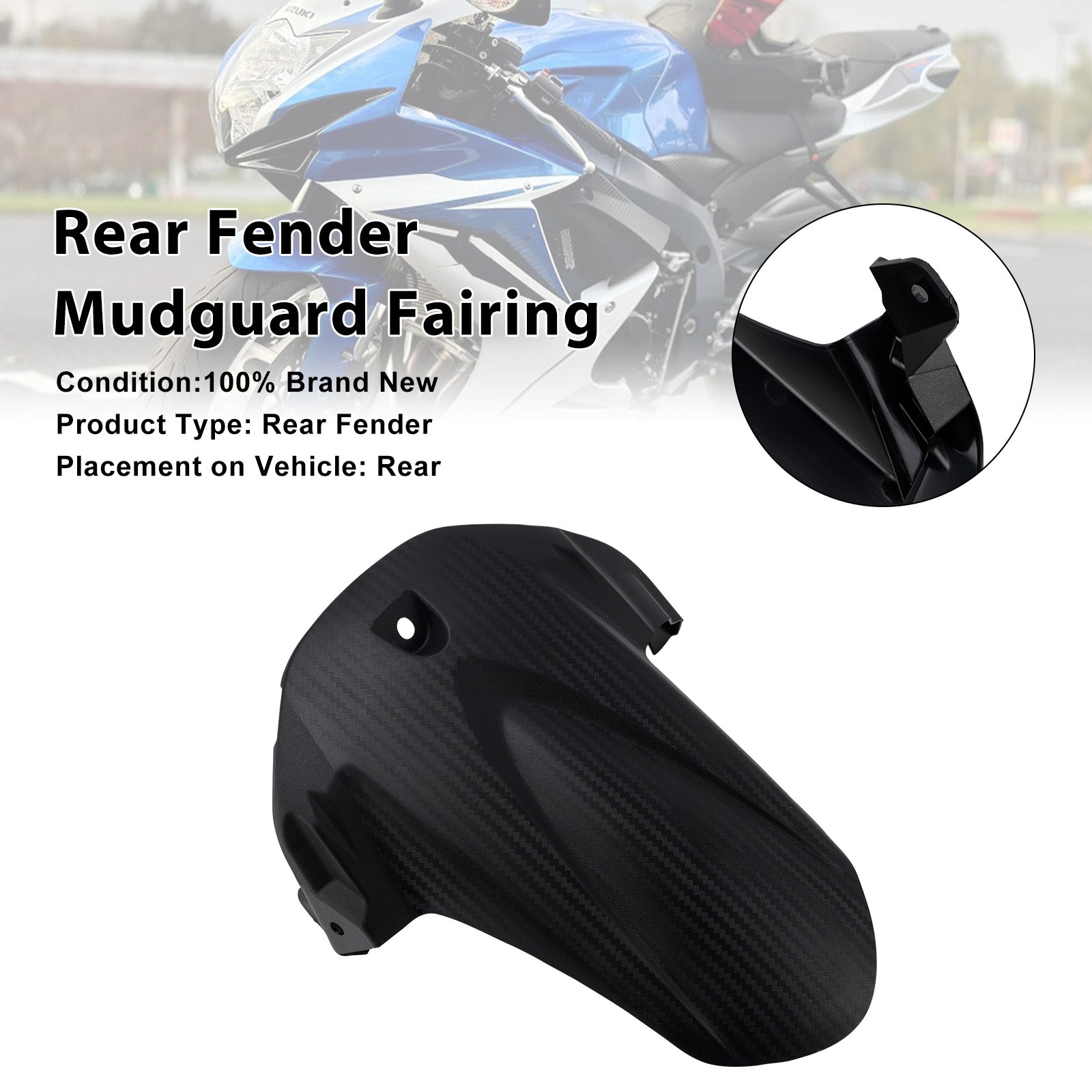 Rear Fender Mudguard Fairing For Suzuki GSXR600 GSXR750 2011-2025