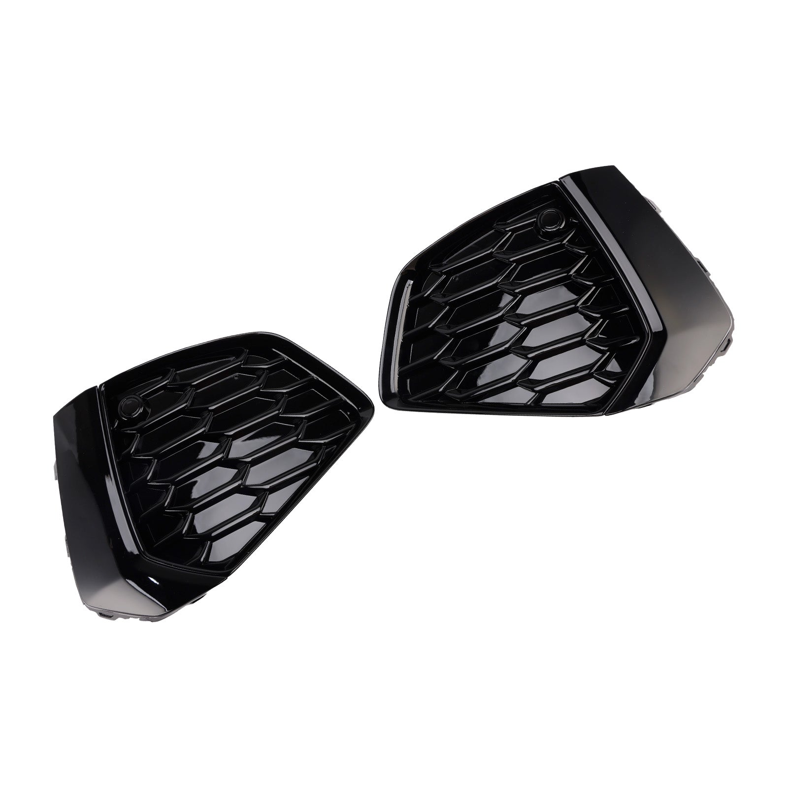 Black Front Honeycomb Fog Light Grille Cover Fit Audi A3 S-line 2021-2023