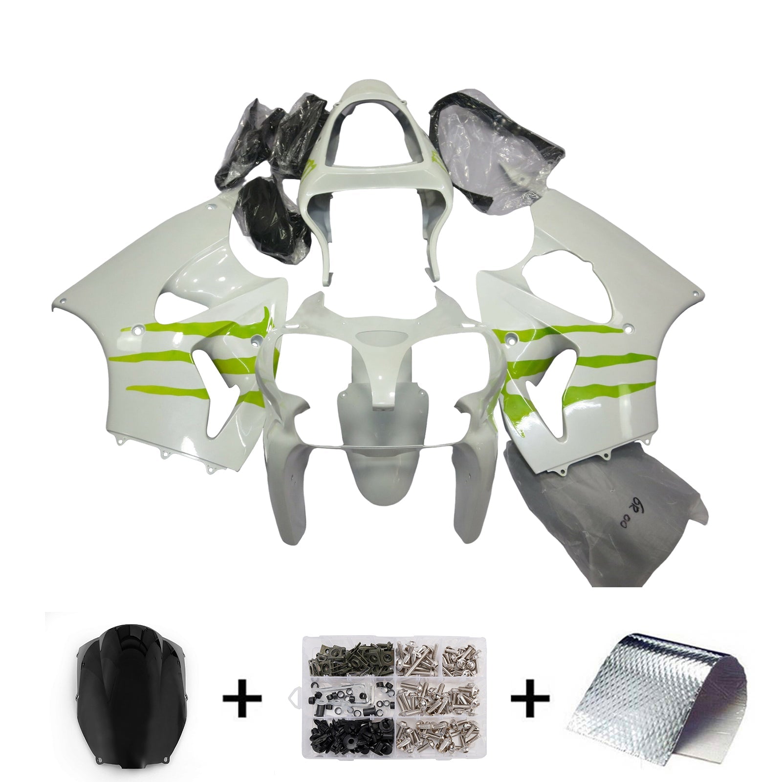 Injection Fairing Kit Bodywork For Kawasaki ZX6R 636 2000-2002 ZZR600 2005-2008