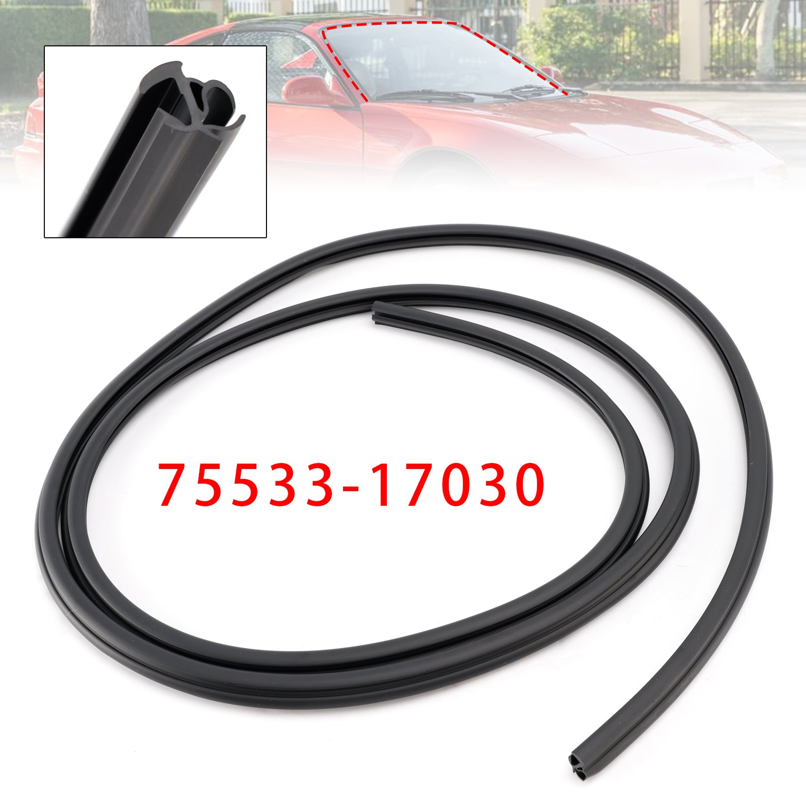 1990-1995 Toyota MR2 SW20 Front Windshield Outside Molding 75533-17030