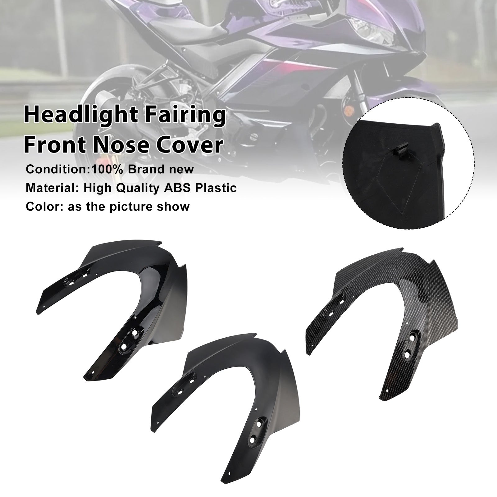 2025-2026 Yamaha YZF-R3 R25 Headlight Fairing Front Nose Cover