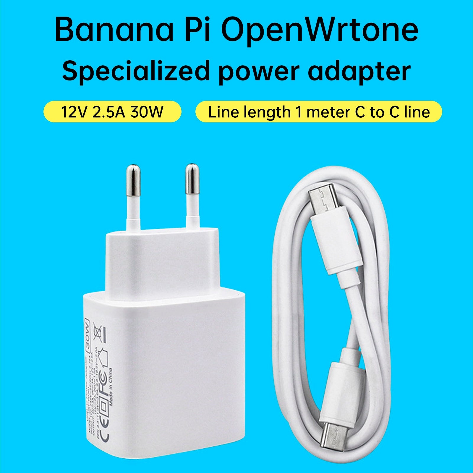 Banana Pi OpenWrtOne Router Development Board Dedicated Power Adapter 12V2.5A Charger EU Plug