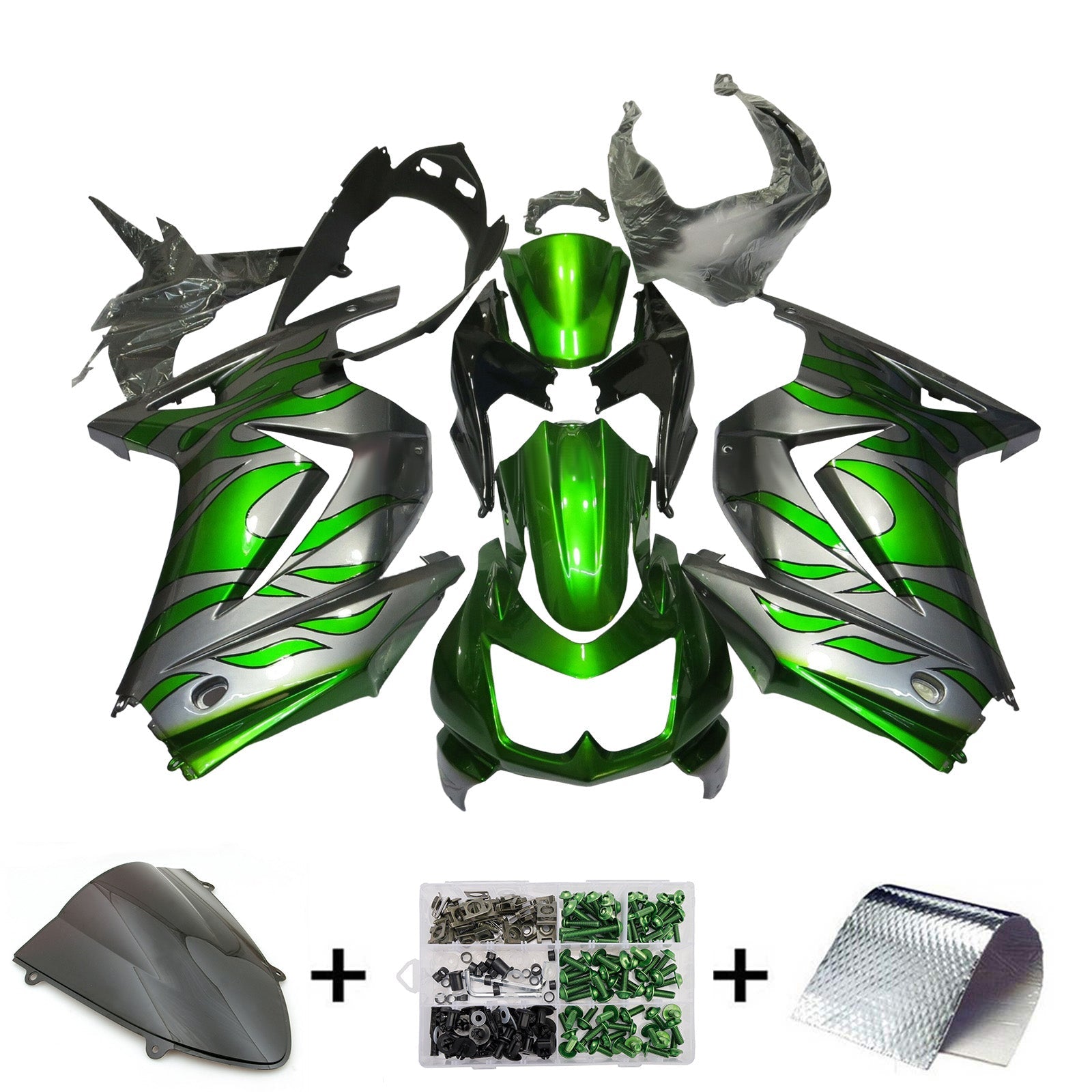 Injection Fairing Kit Bodywork Plastic ABS fit For Kawasaki EX250 Ninja250R 2008-2012