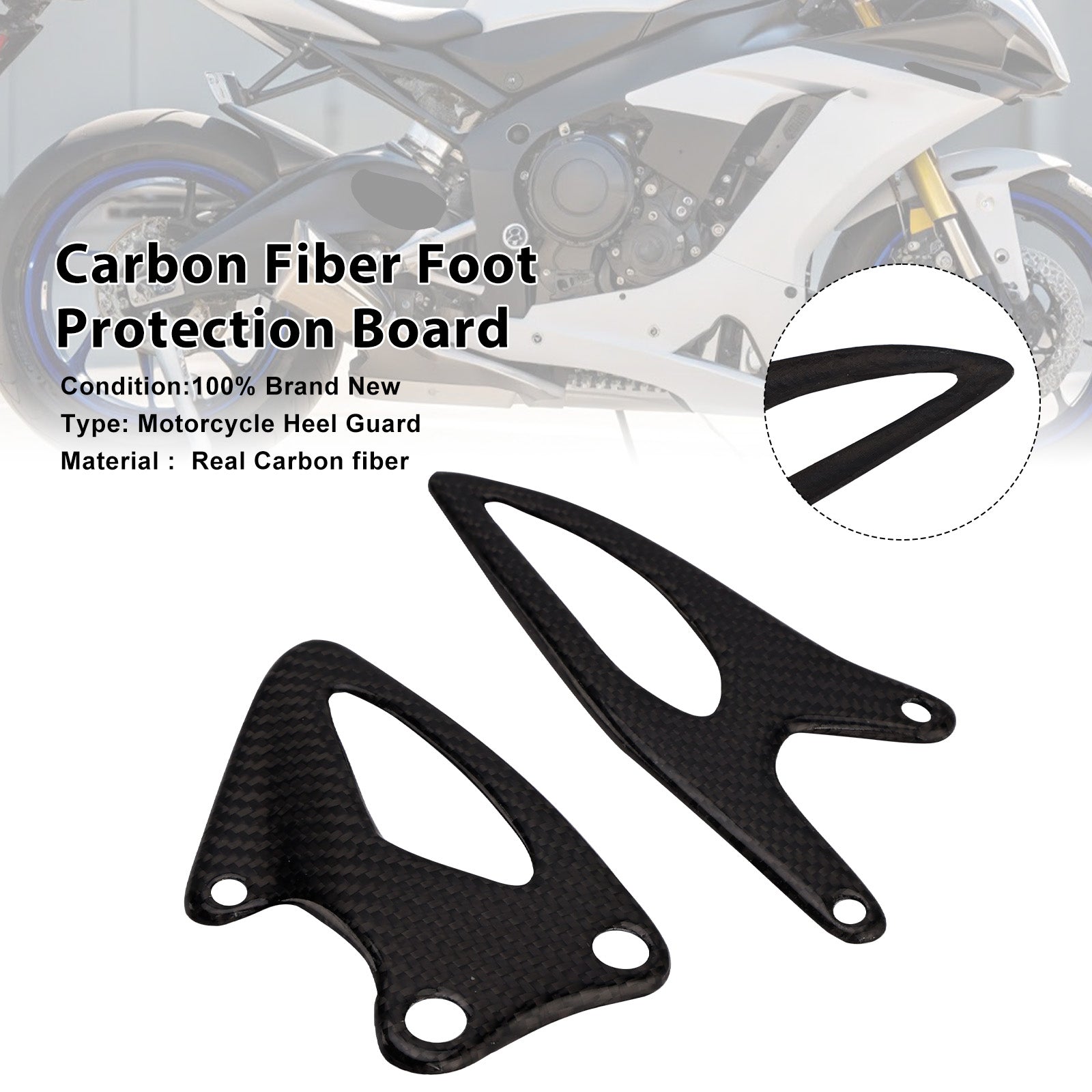 Real Carbon Fiber Foot Protection Board For Yamaha YZF R1 R1M 2020-2025