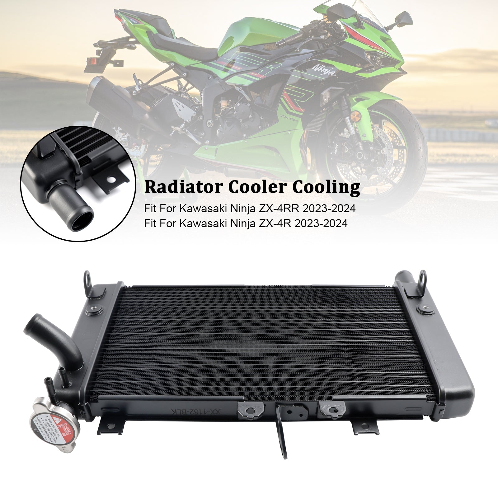 39060-0758 Radiator Cooling Engine Cooler For Kawasaki ZX-4R ZX-4RR 23-24