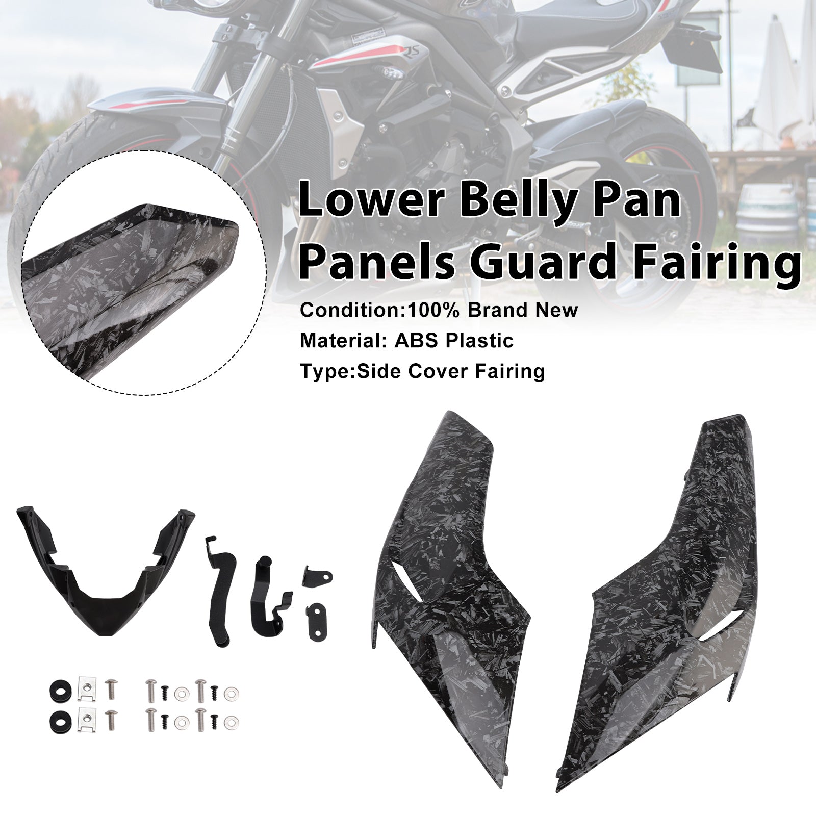 Lower Belly Pan Panels Guard Fairing For Street Triple 765 R/RS 2020-2022