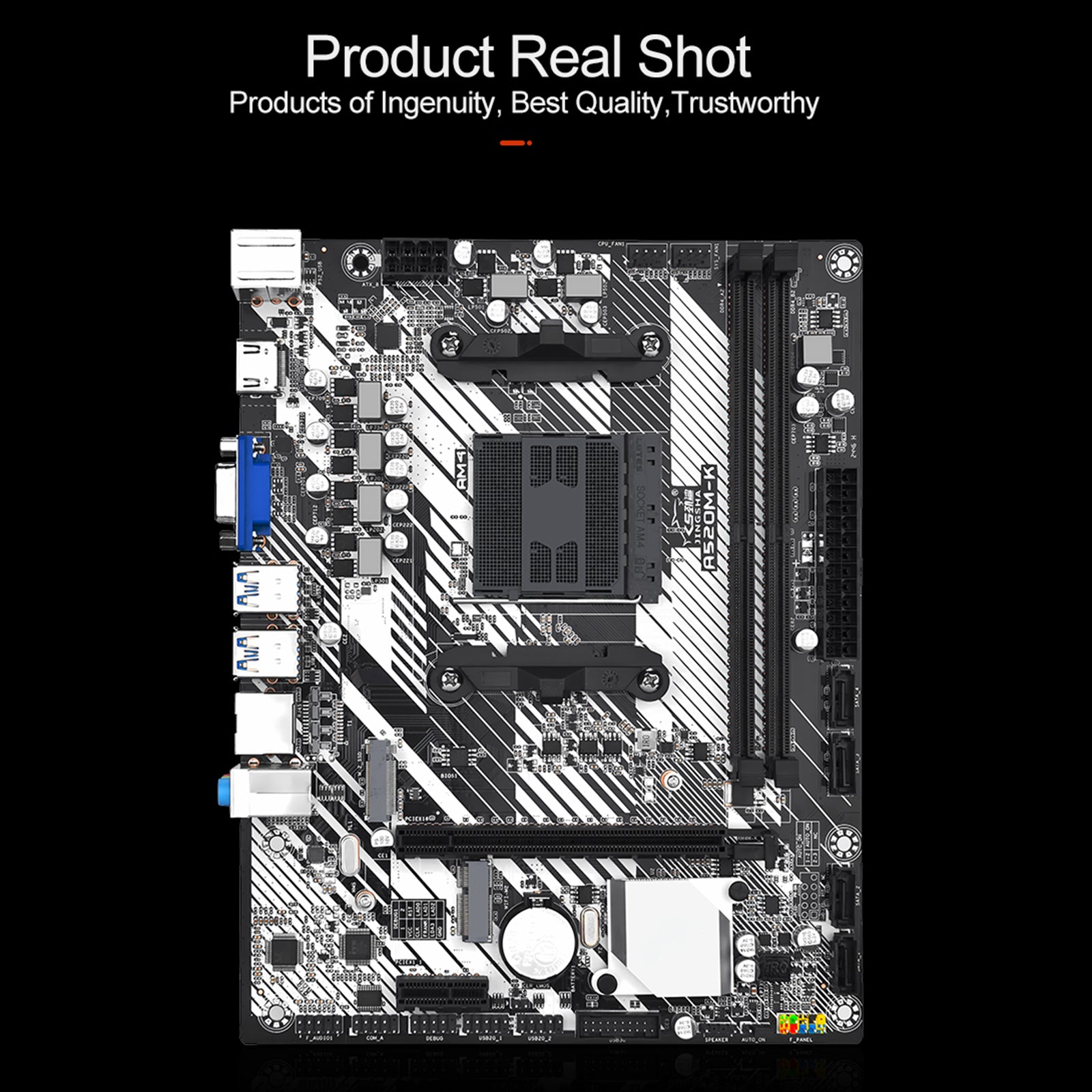 A520M-K Desktop Computer Motherboard AM4 Dual Protocol M.2 Hard Drive Bluetooth