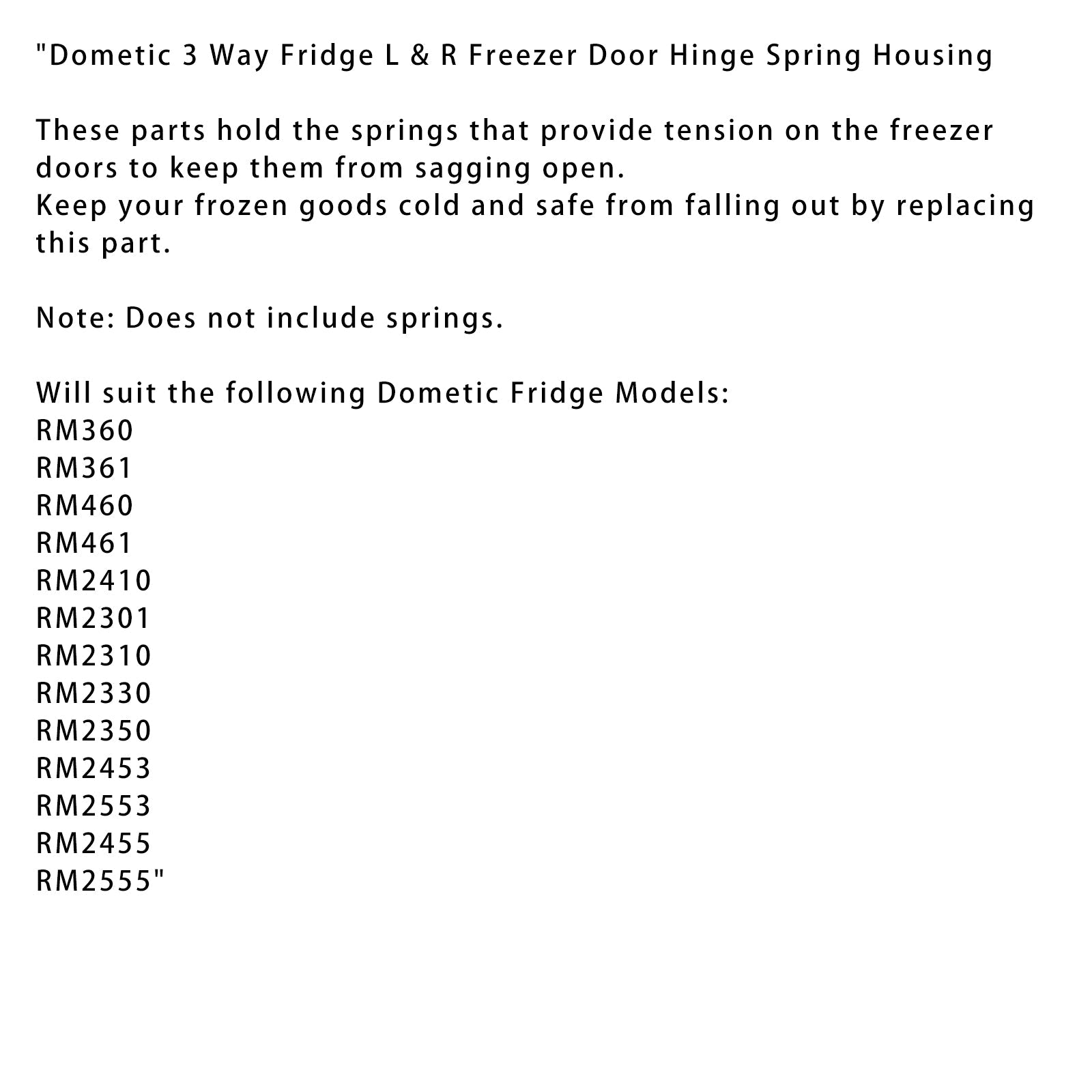 Pair Of Fridge Freezer Door Hinge Replacement Kit For Dometic RM2350 RM2301 RM2553