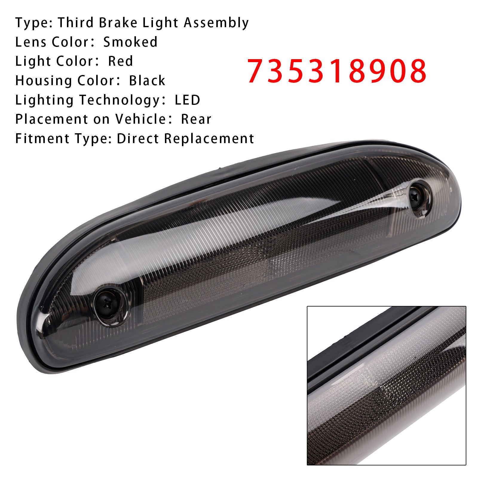 LED Third Brake Light Stop Lamp 735318908 For Ducato 244 Citro?n Jumper Smoked