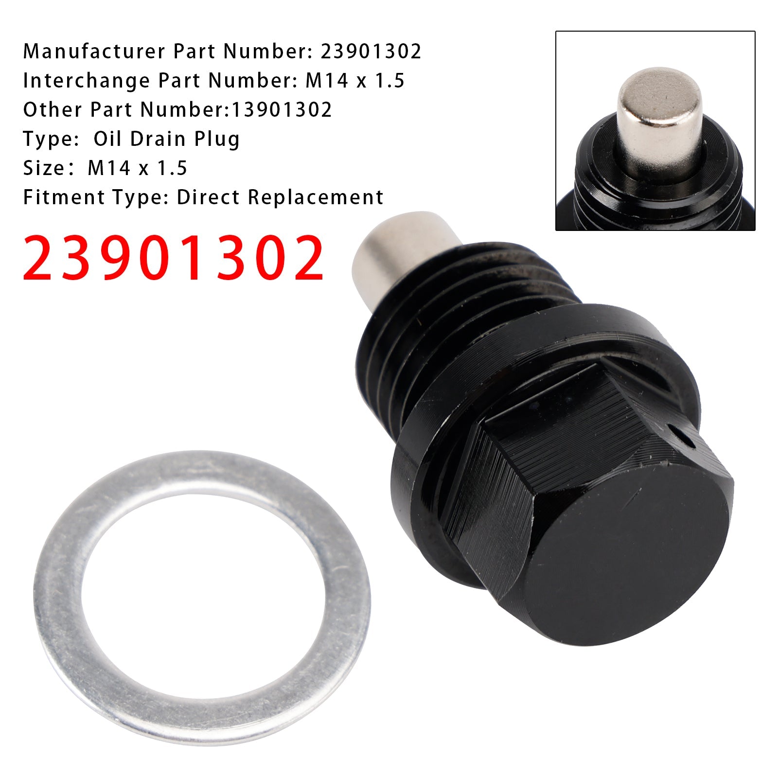 Magnetic Oil Drain Bolt Plug For Honda Mitsubishi Mazda M14 x 1.5