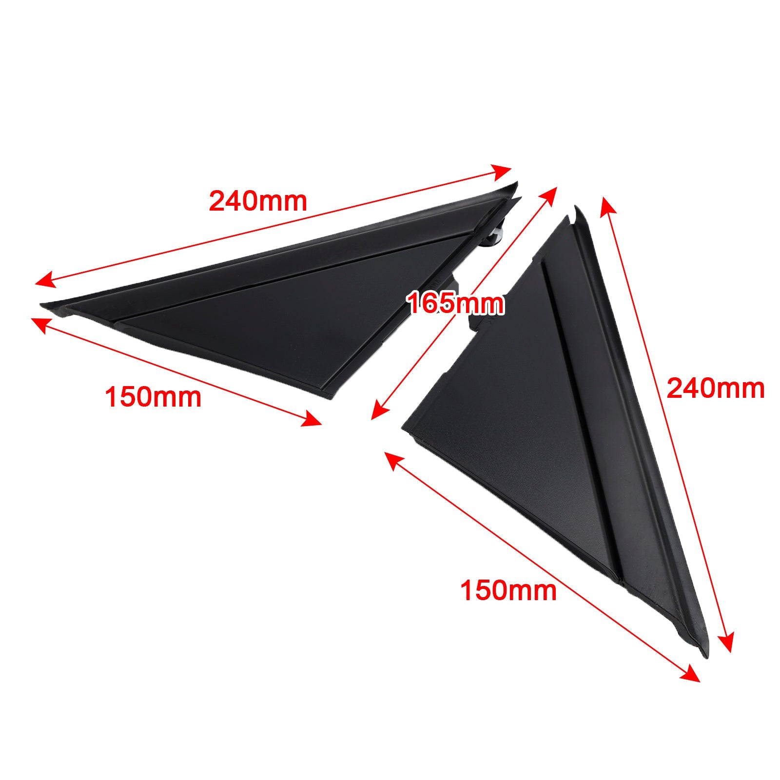 2X Left+Right Side View Door Mirror Flag Cover Molding Trim for Fiat 500 12-19