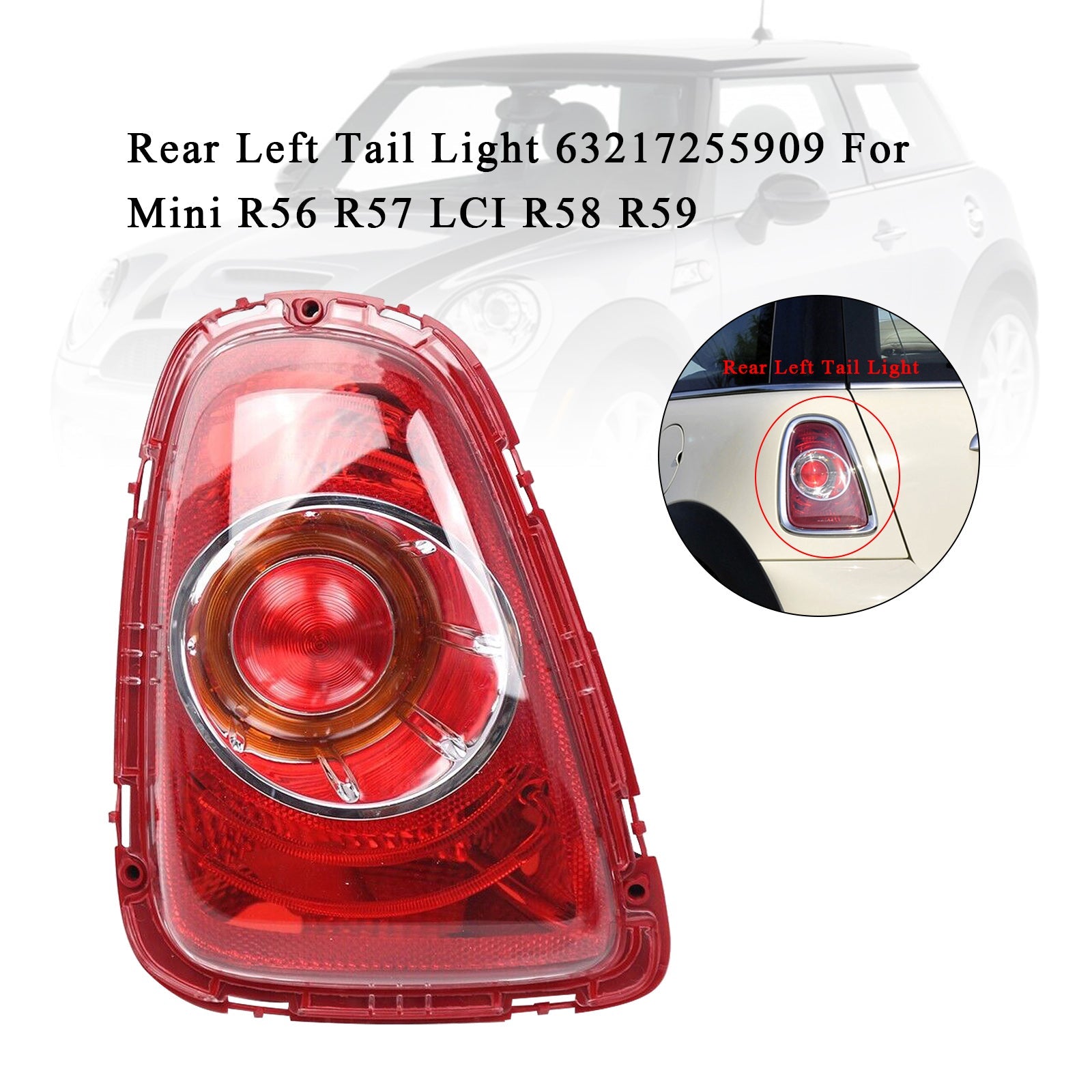 Luz trasera izquierda 63217255909 para Mini R56 R57 LCI R58 R59