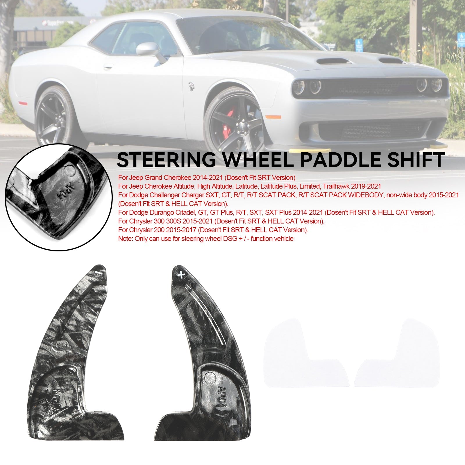 Steering Wheel Shift Paddle Extension Shifter Trim fit Dodge Challenger Charger