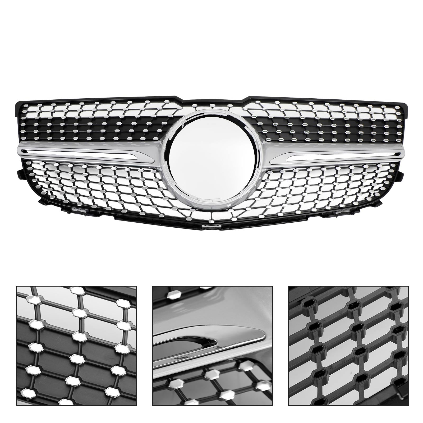 Front Bumper Grille Grill Fit Mercedes Benz X204 GLK-Class 2013-2015 Diamond