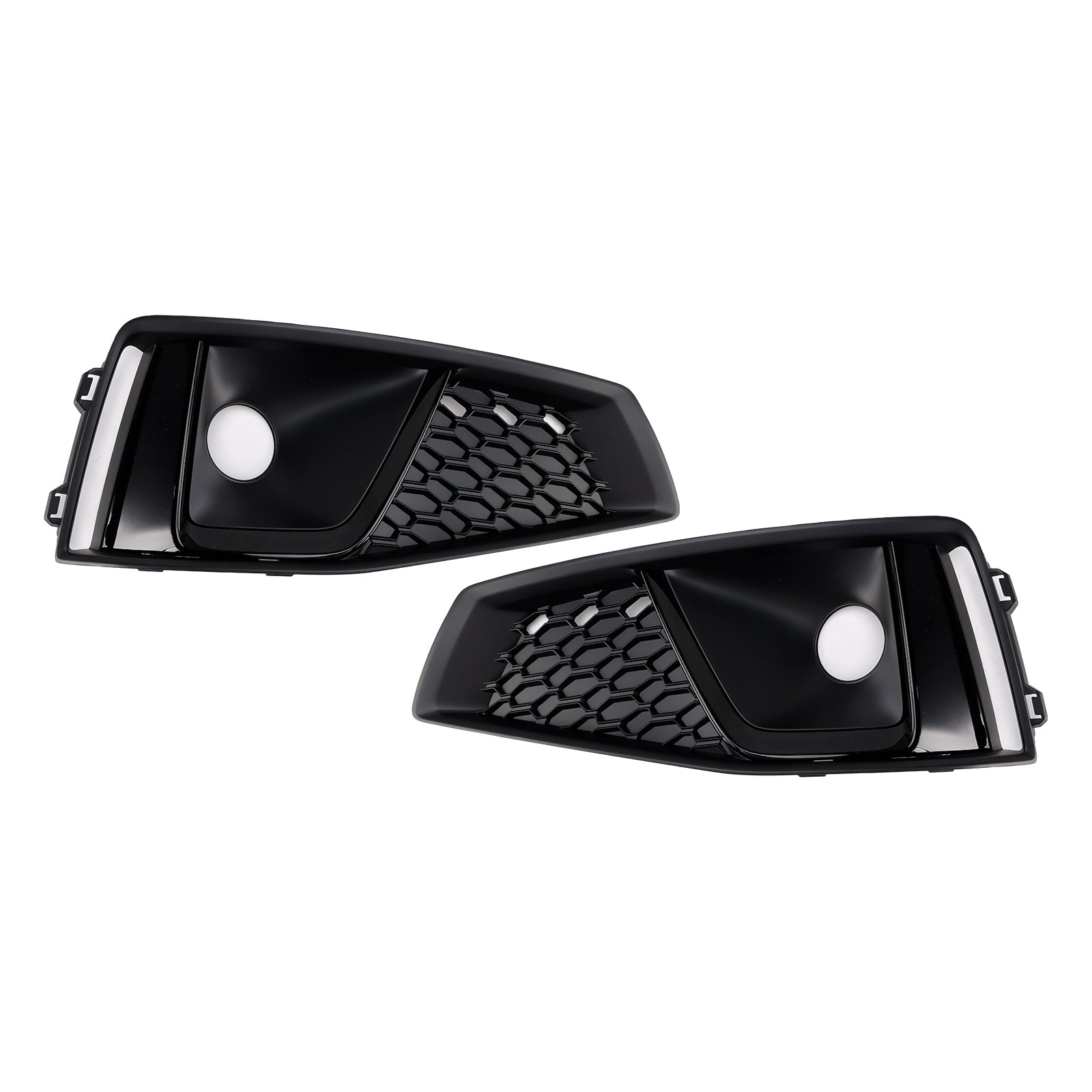 2018-2020 Audi A4 B9 S-LINE S4 Black Front Fog Light Grille Trim Cover