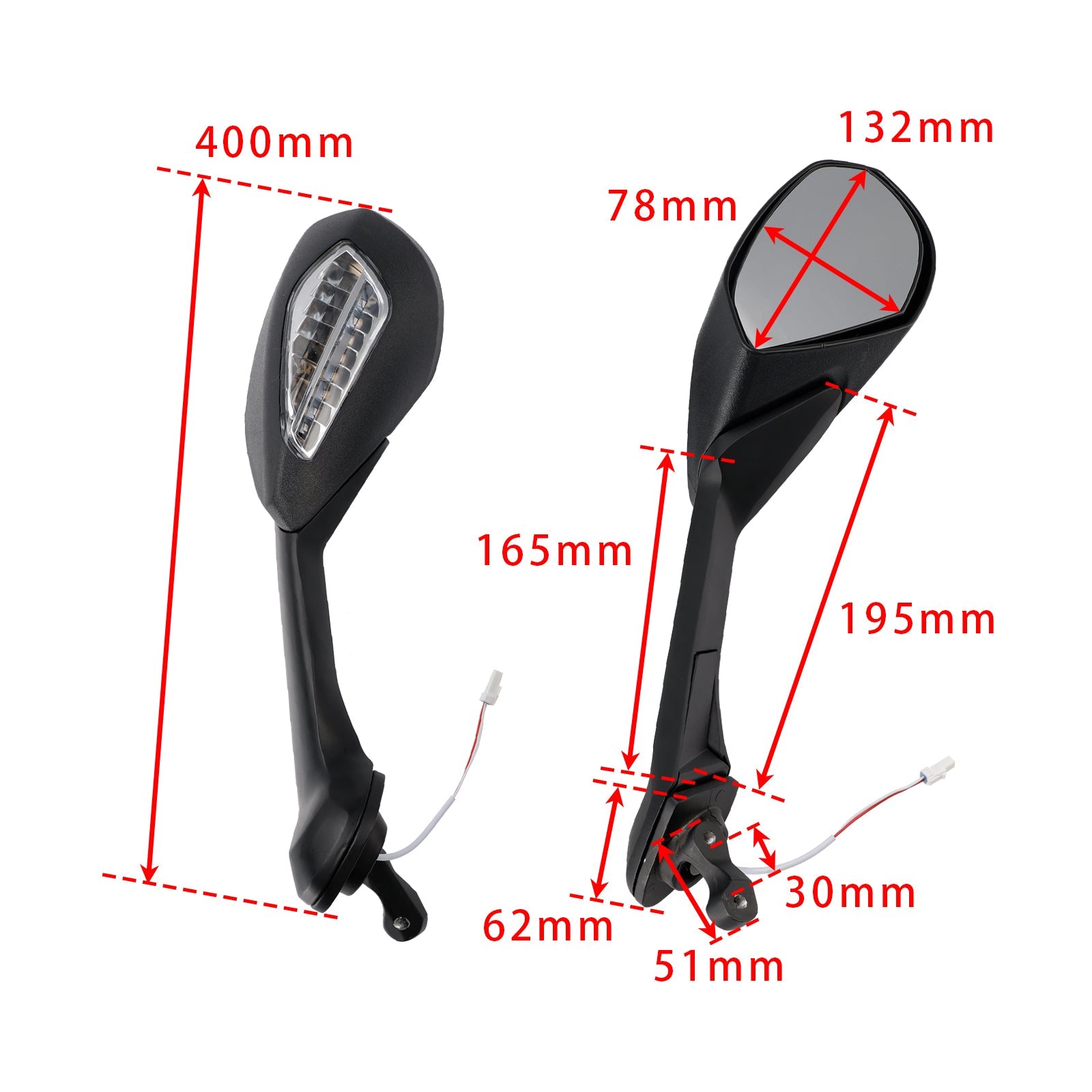 2017-2020 Ducati Supersport 939 Rearview Mirrors with Indicator 523S0607A