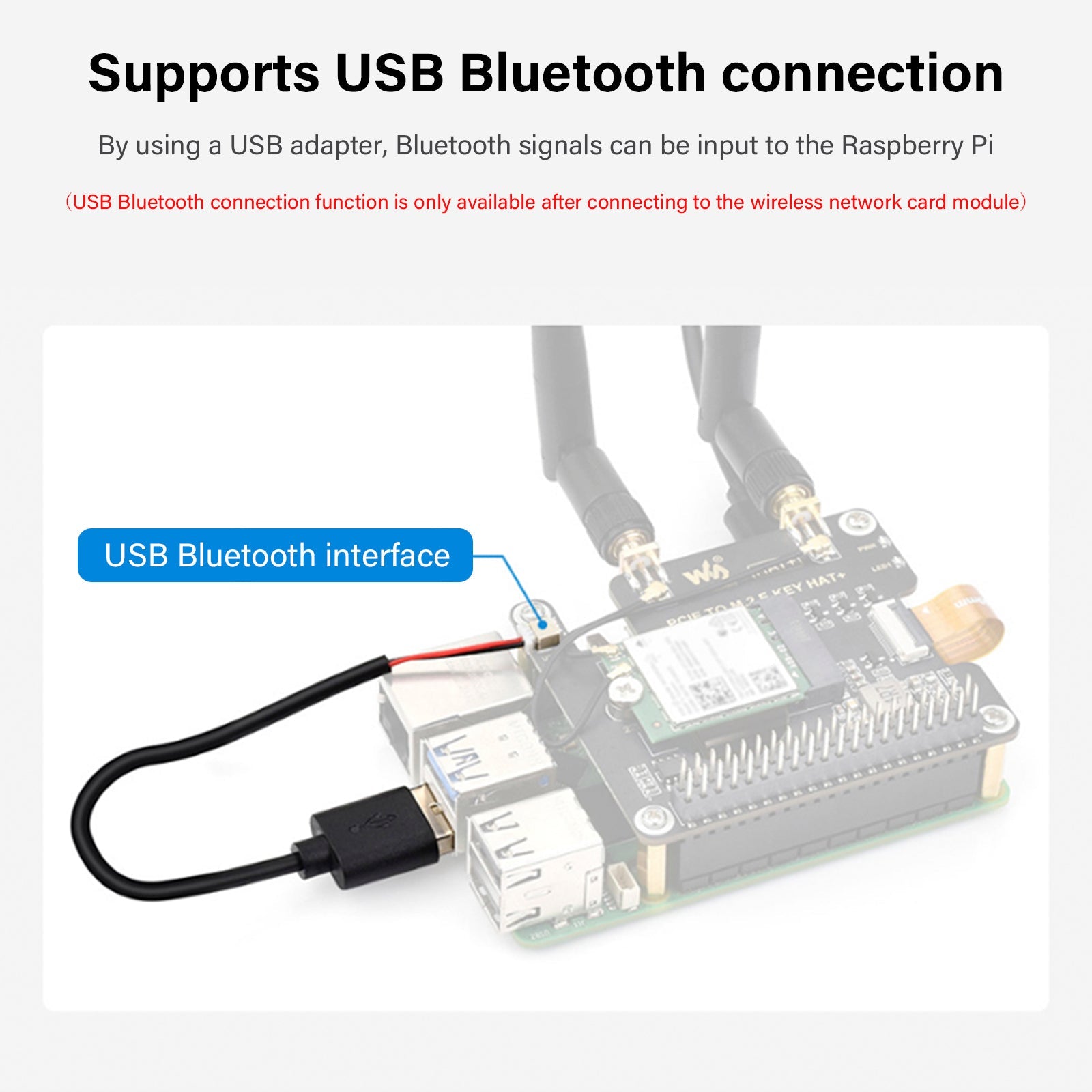 Raspberry Pi 5 PCIe to M.2 E Key Expansion Board For NGFF Wireless Network Card