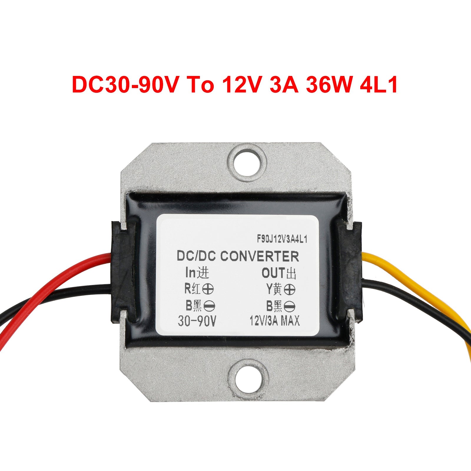 Waterproof Buck Step Down Converter DC30-90V to12V 3A 36W Car Power Module