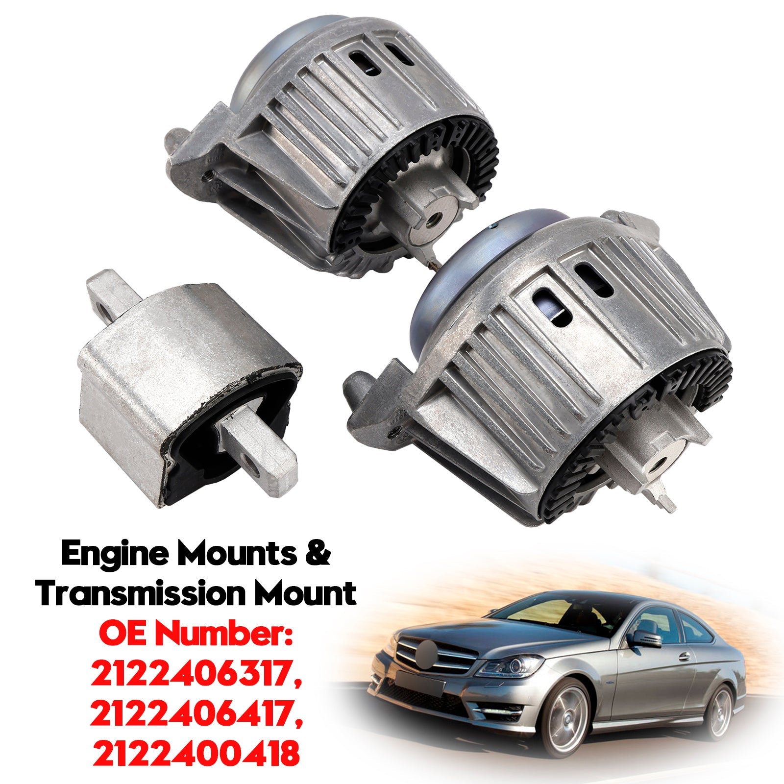 2010-2016 Mercedes-Benz E-Class A207 3x Engine Mounts & Transmission Mount 2122406417 2122400418