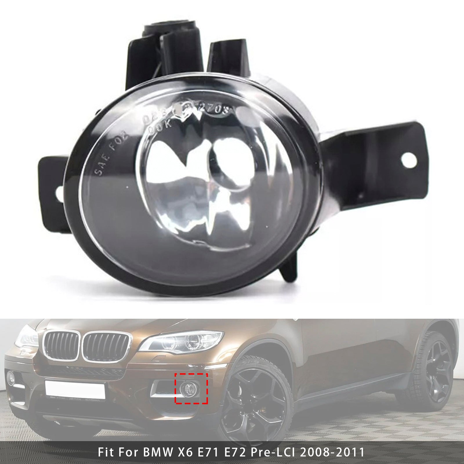 2008-2011 BMW X6 E71 E72 1 PCS Front Left Fog Light Lamps 63177187631