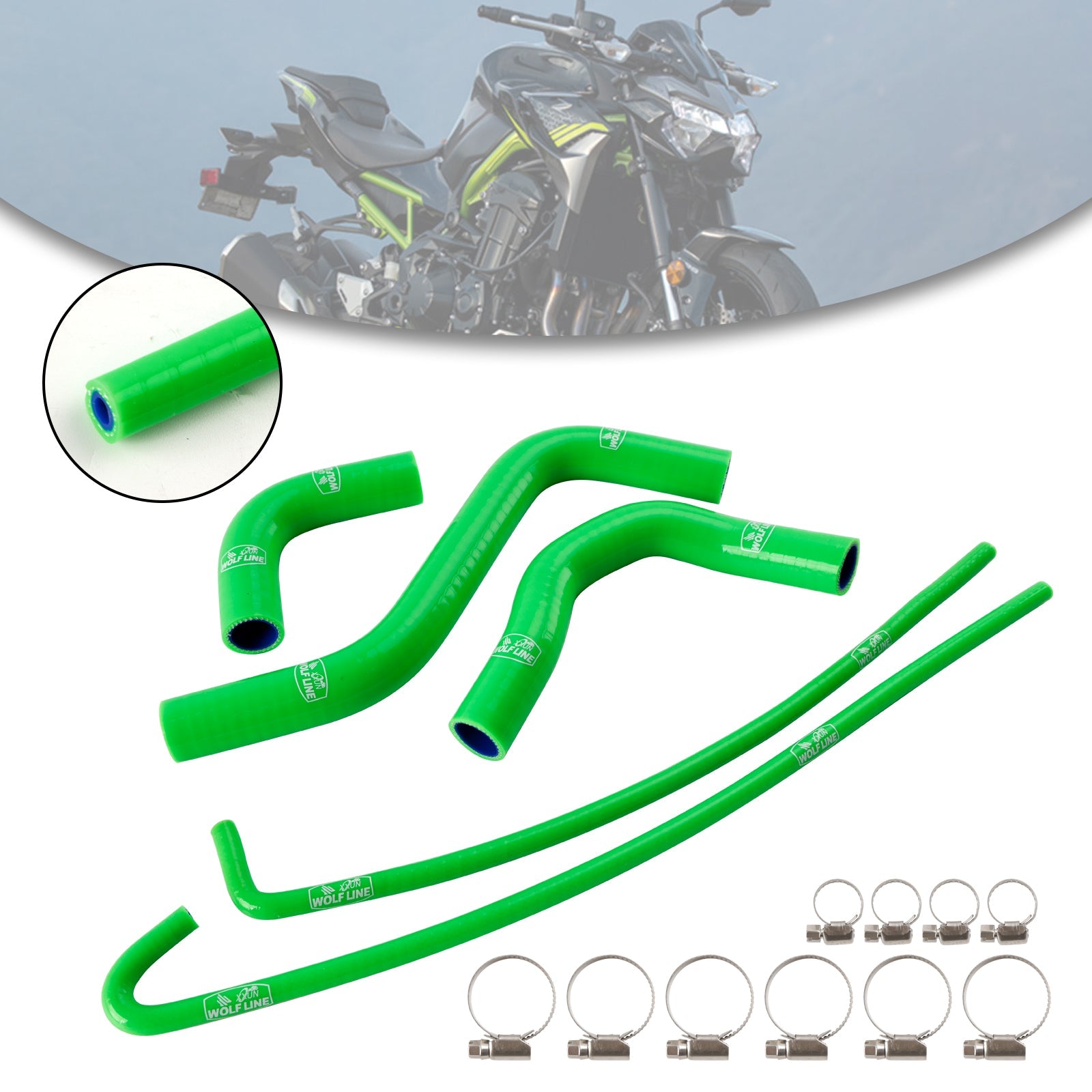 Silicone Radiator coolant Hose kit For Kawasaki Z900 Z900RS 2017-2025