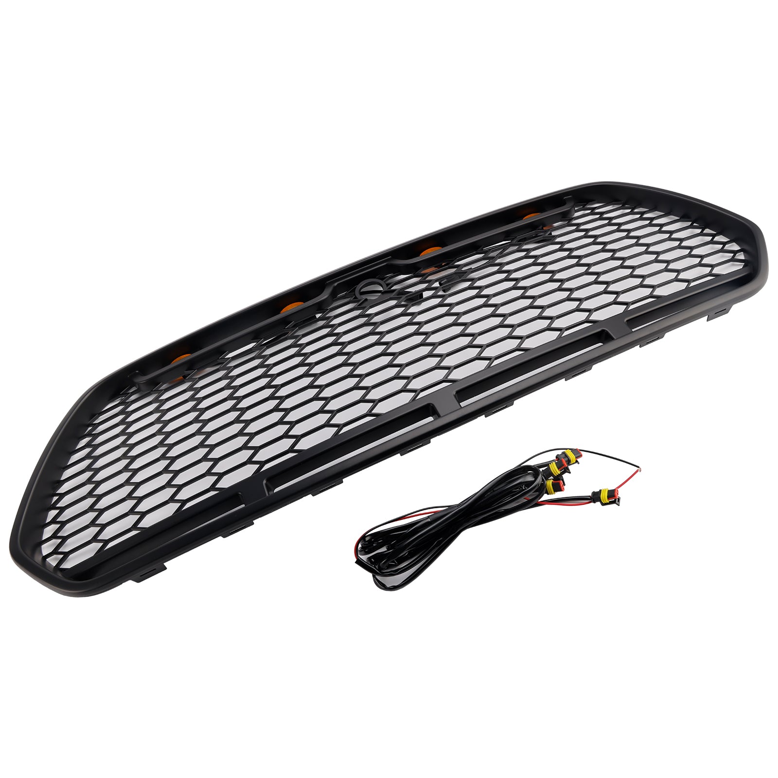 2015-2018 Ford Transit MK8 Raptor w/LED Matt Black Front Bumper Grill Grille