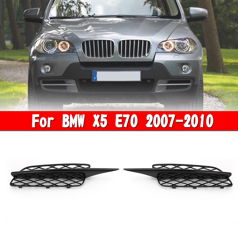 BMW X5 E70 2007-2010 Pair Front Bumper Fog Light Grill Grille
