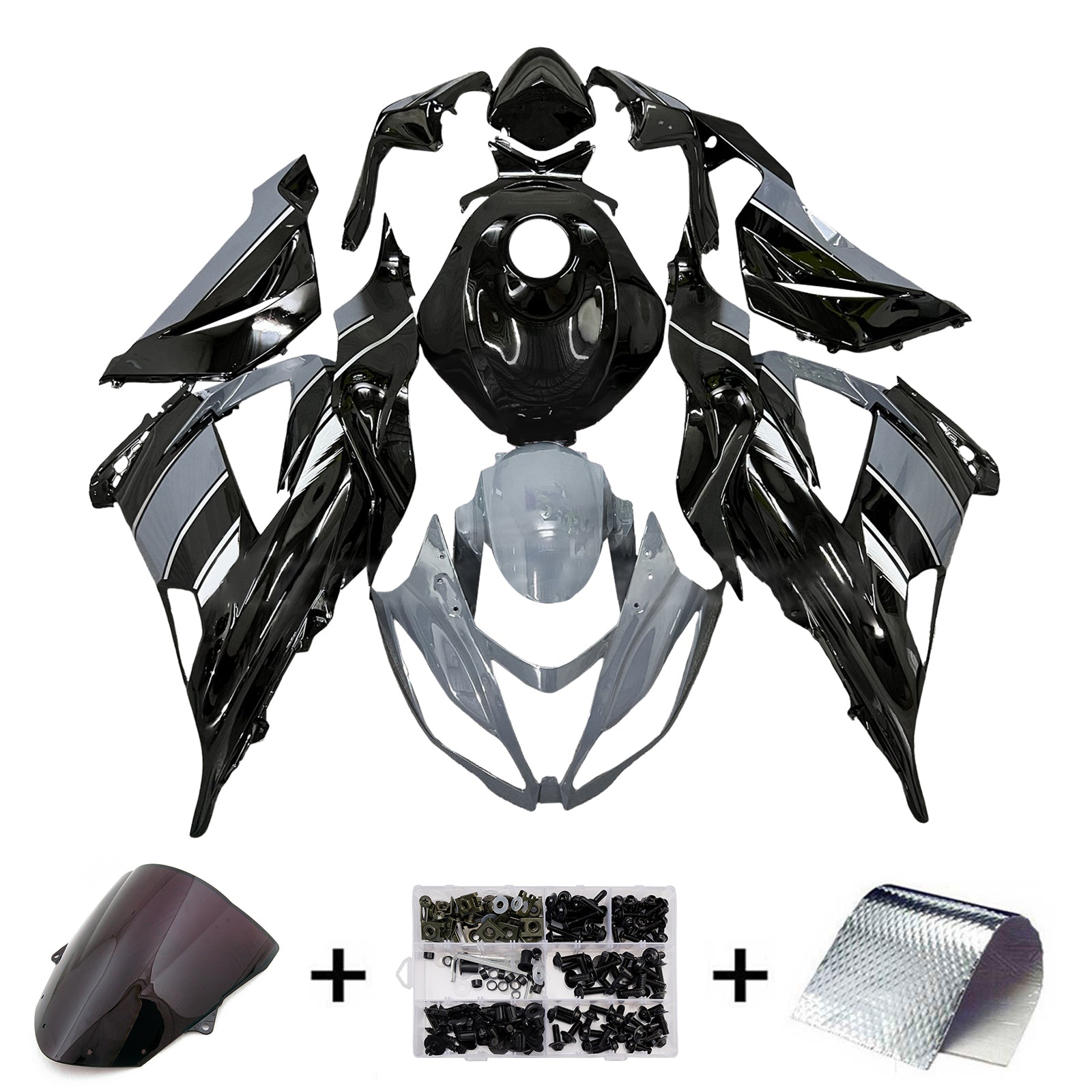 Injection Fairing Kit Bodywork Plastic ABS fit For Kawasaki ZX6R 636 2013-2018