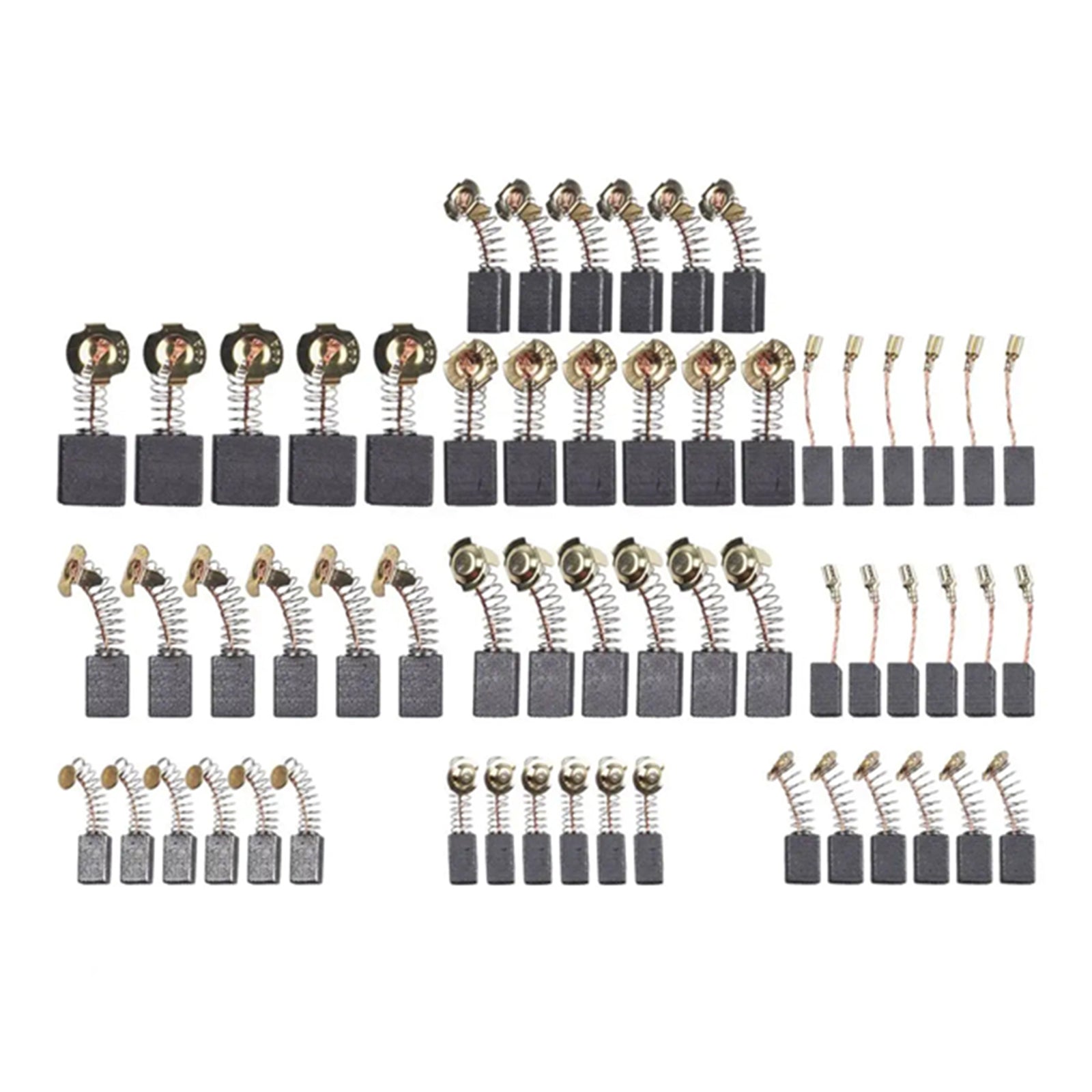 60Pcs 10 Sizes Electric Motor Carbon Brushes Replacement For Power Tool
