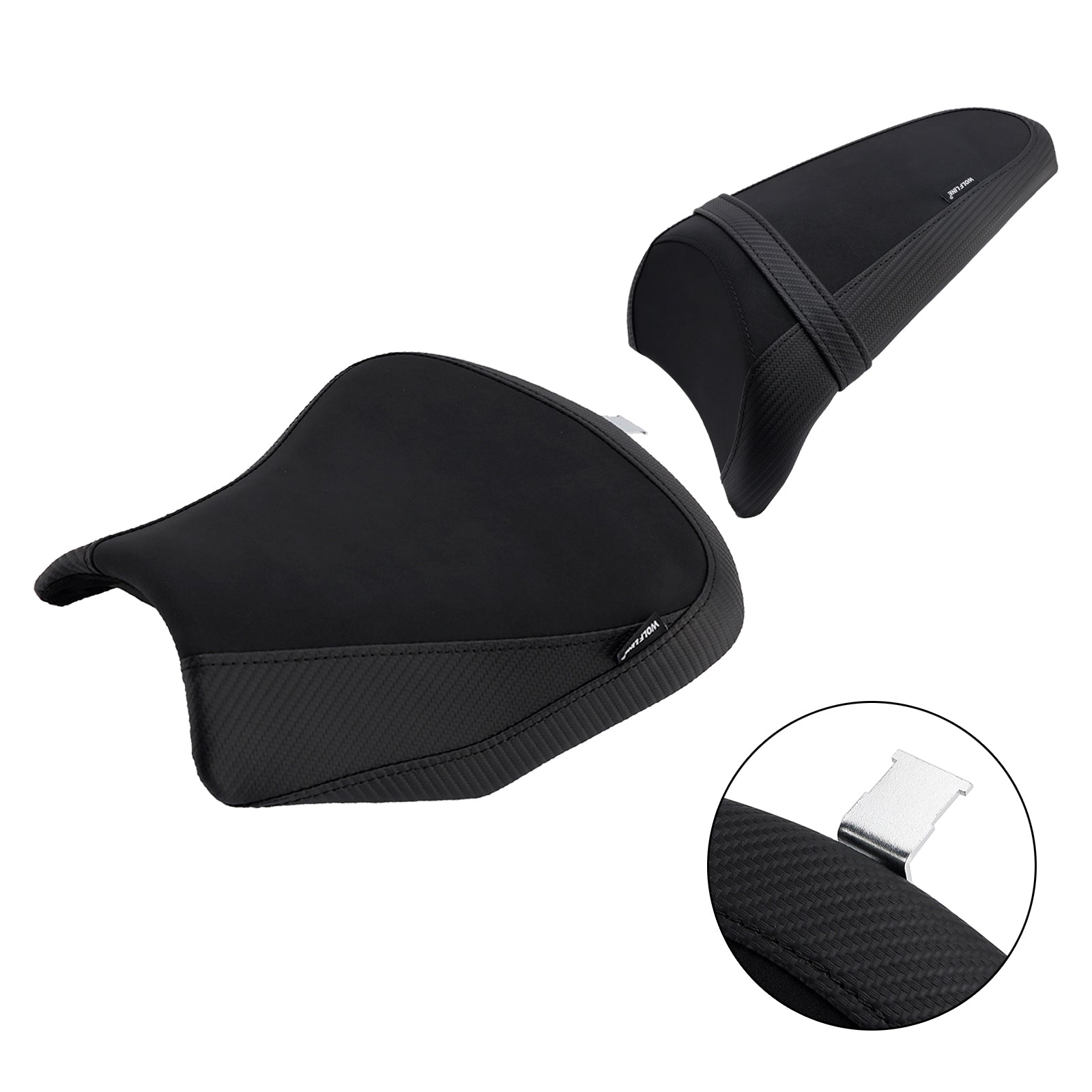 2017-2025 For Kawasaki Ninja 650 Z650 Front&Rear Raider Passenger Cushion Kit Black