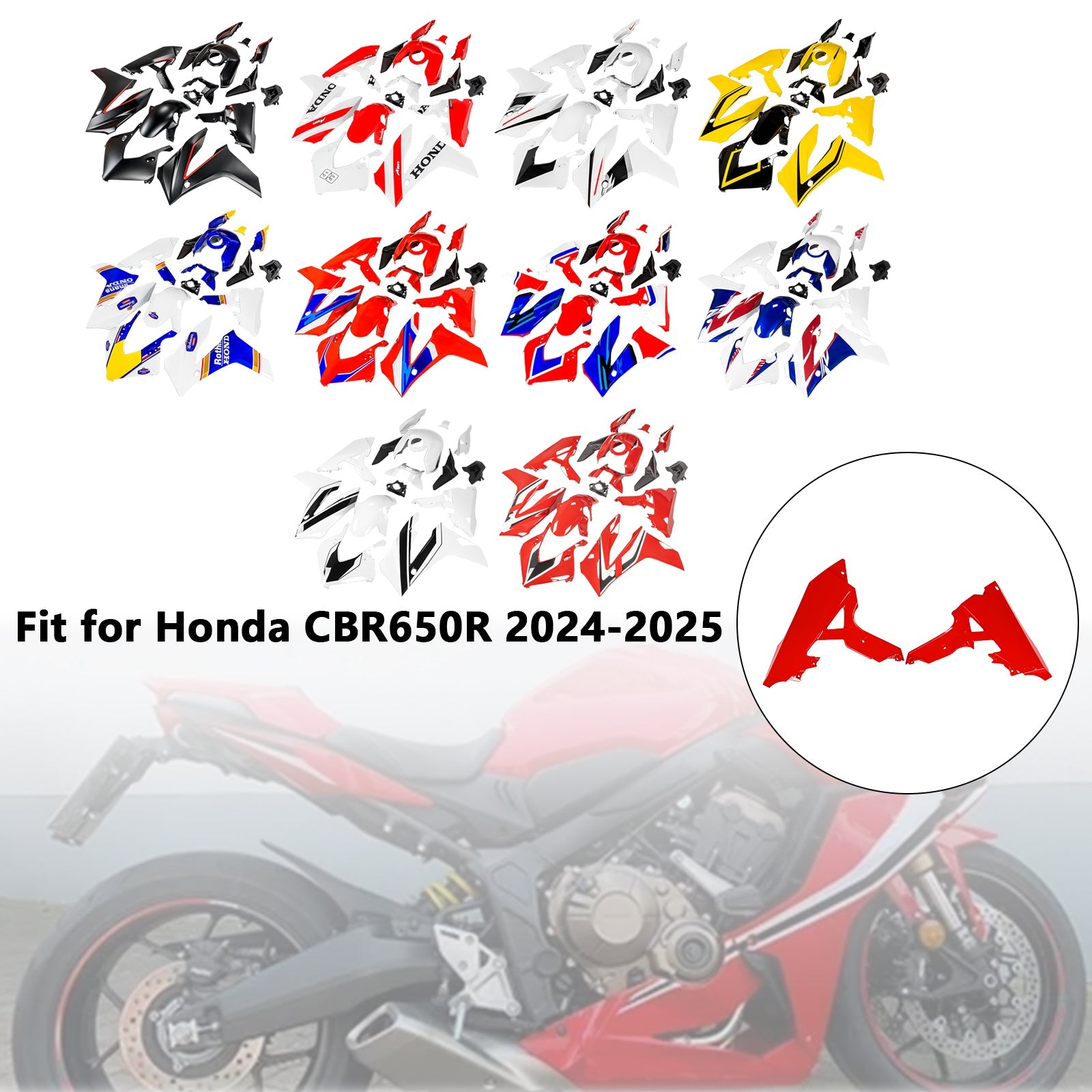 Injection ABS Plastic Bodywork Fairing Kit for Honda CBR650R 2024-2025
