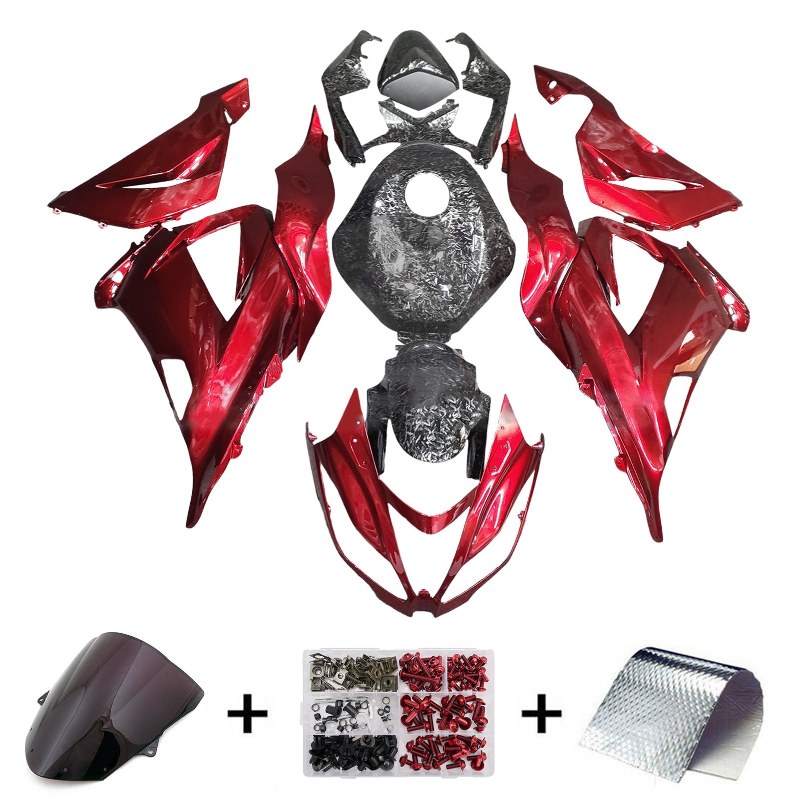Injection Fairing Kit Bodywork Plastic ABS fit For Kawasaki ZX6R 636 2013-2018