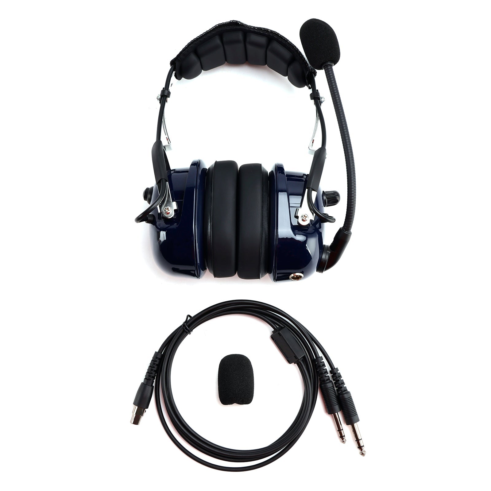 Pilot Noise-Cancelling Headset 6.3/5.2mm GA Plugs Universal Fit for Aircraft