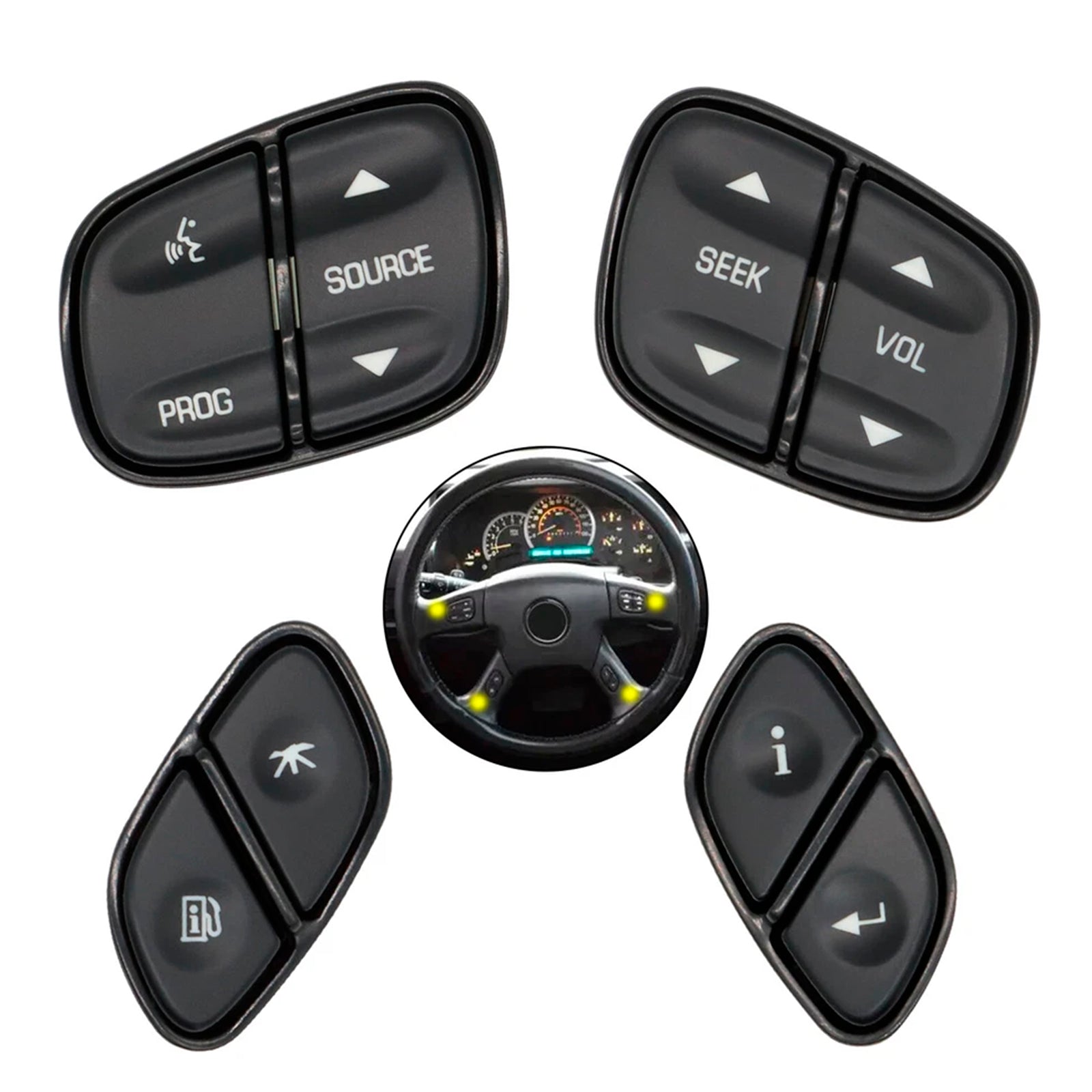 4Light Steering Wheel Switch Control Buttons For Chevy Suburban 2003-2006