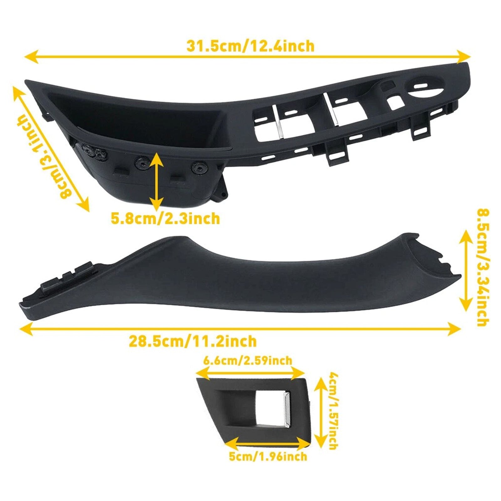 7x Black Inner Door Panel Handle Pull Trim Cover For BMW 5 Series F10 F11 10-16