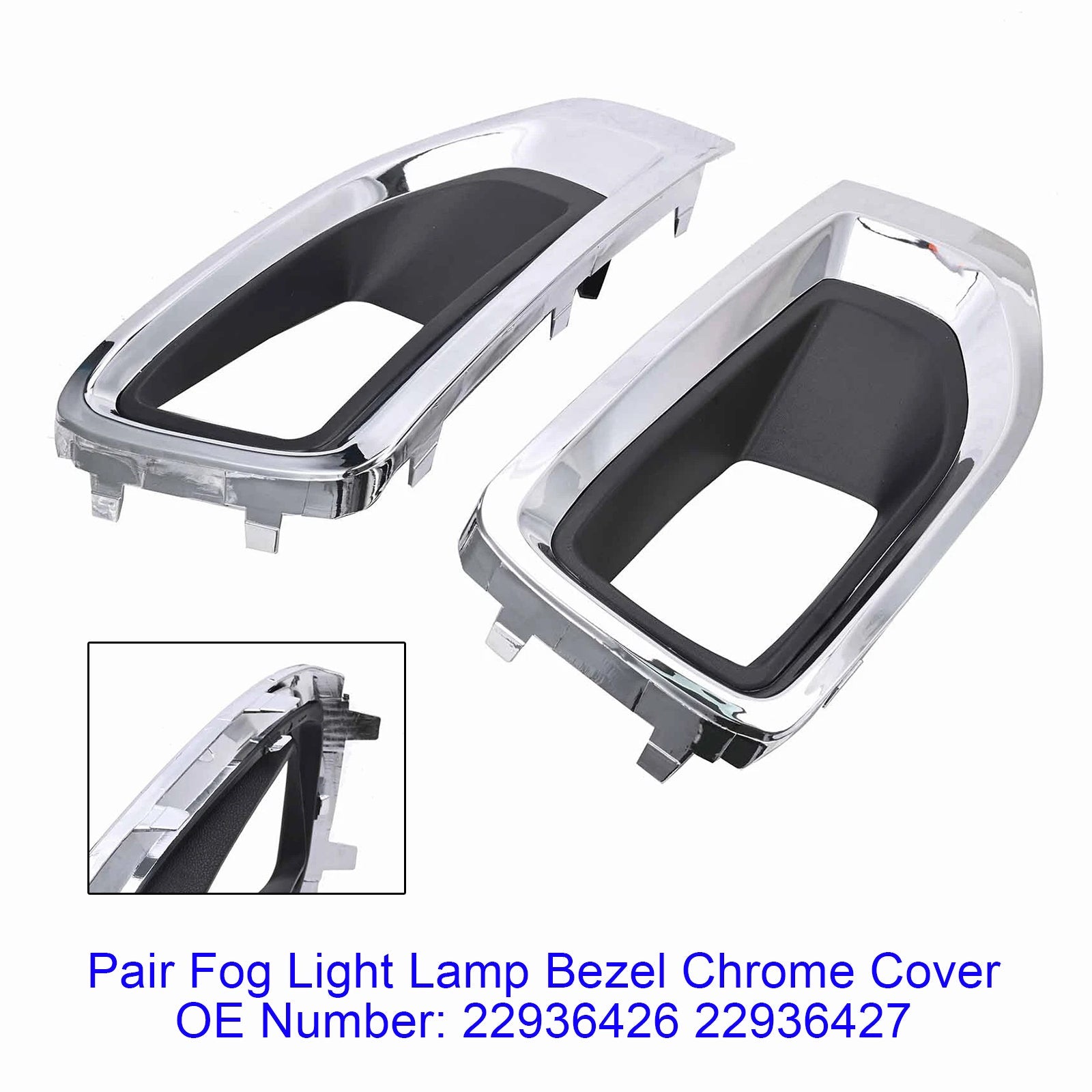 Pair Fog Light Lamp Bezel Chrome Cover 22936426 22936427 For GMC Yukon 2015-2020