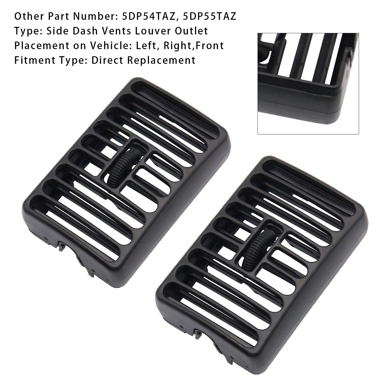 1997-2006 Jeep Wrangler TJ 2PCS Side Dash Vents Louver Outlet Driver Passenger