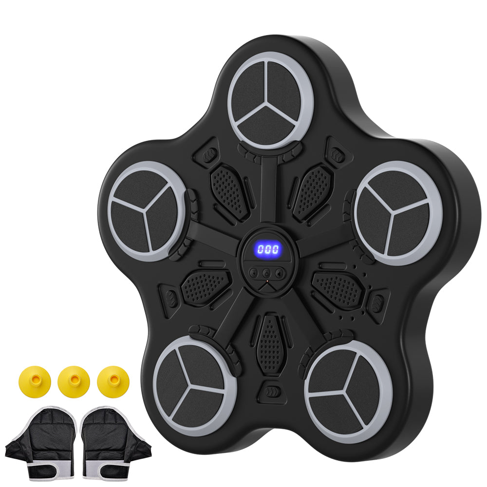 Dual Installation Options & Scoring Function for Home Use Music Boxing Machine for Kids – Wall-Mounted Bluetooth Smart Boxing Trainer with Workout Gloves