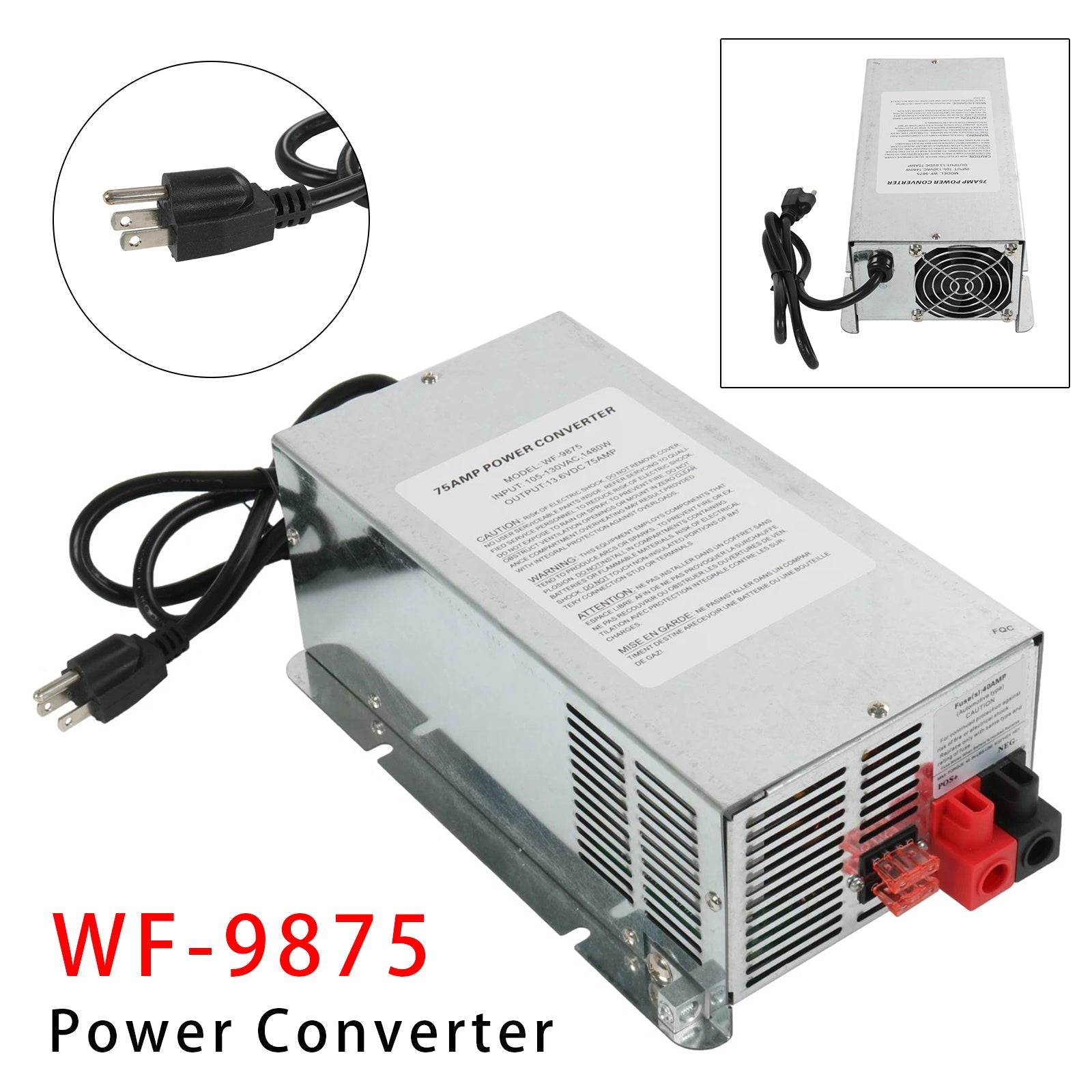 WF-9875 Converter Charger 75 Amp DC Output Deck-Mounted Converter Charger
