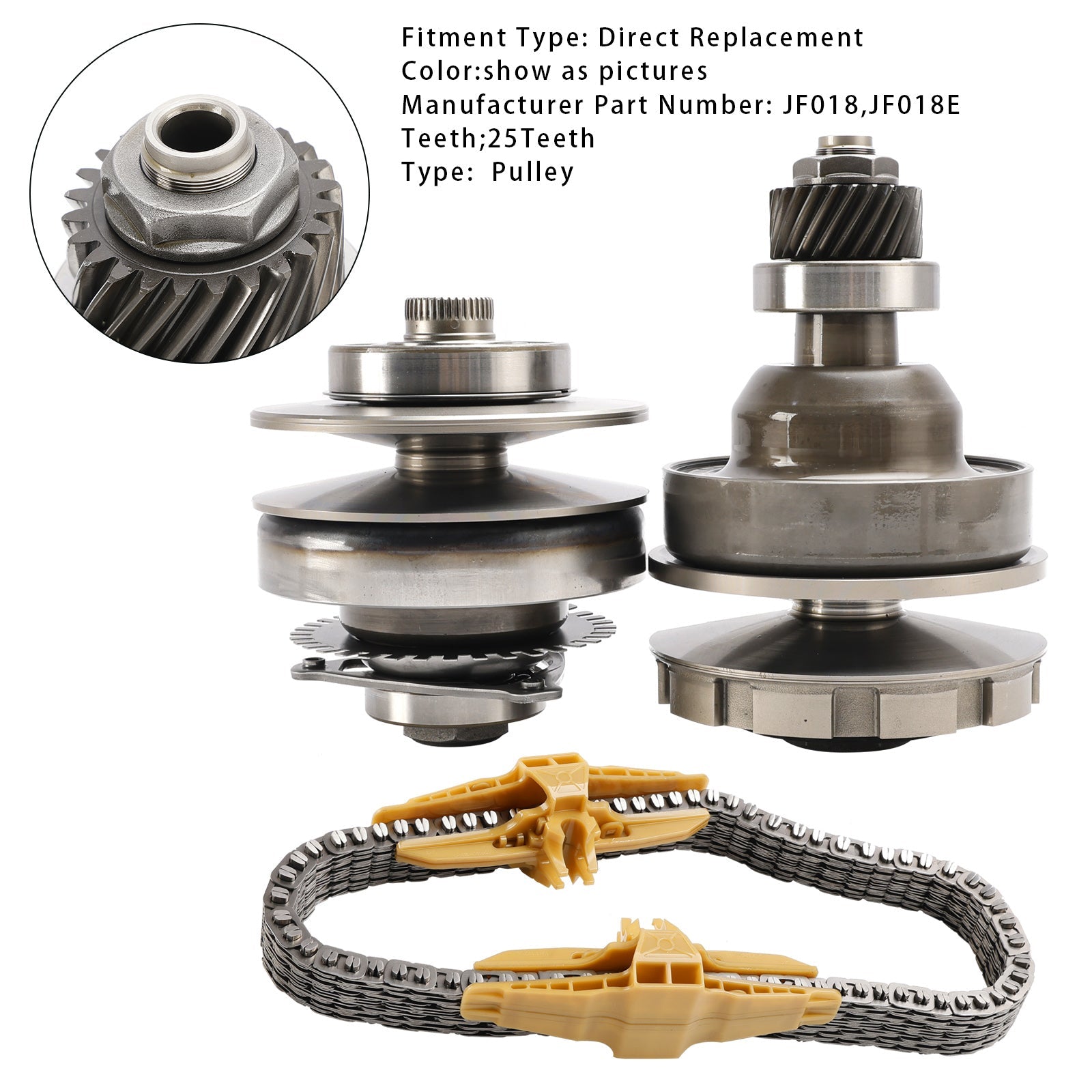 JF018 JF018E CVT Auto Transmission Pulley With Belt Chain For Nissan 25Teeth