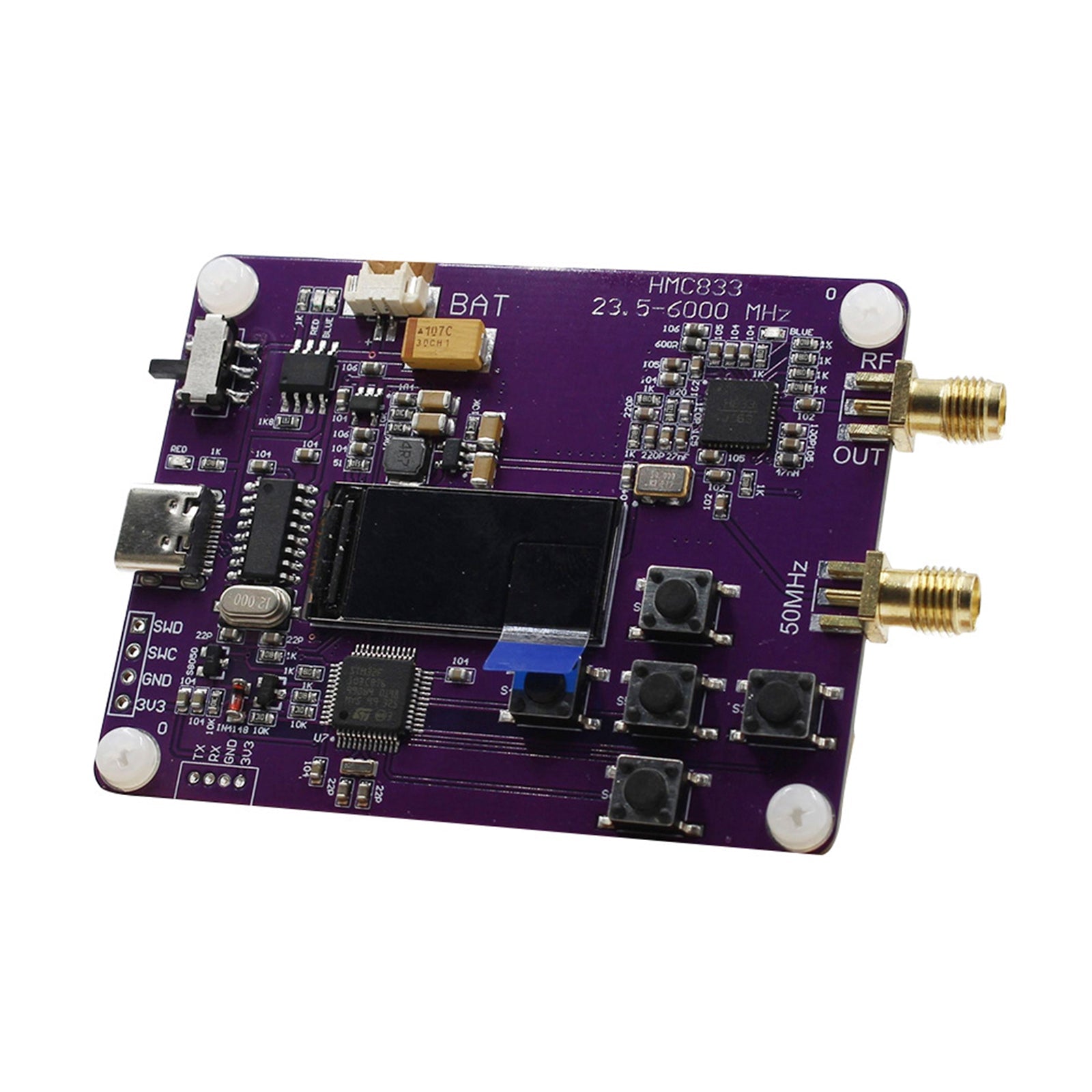 6GHz RF Signal Generator 23.5-6000MHz Keypad Version Oled Screen Display HMC833