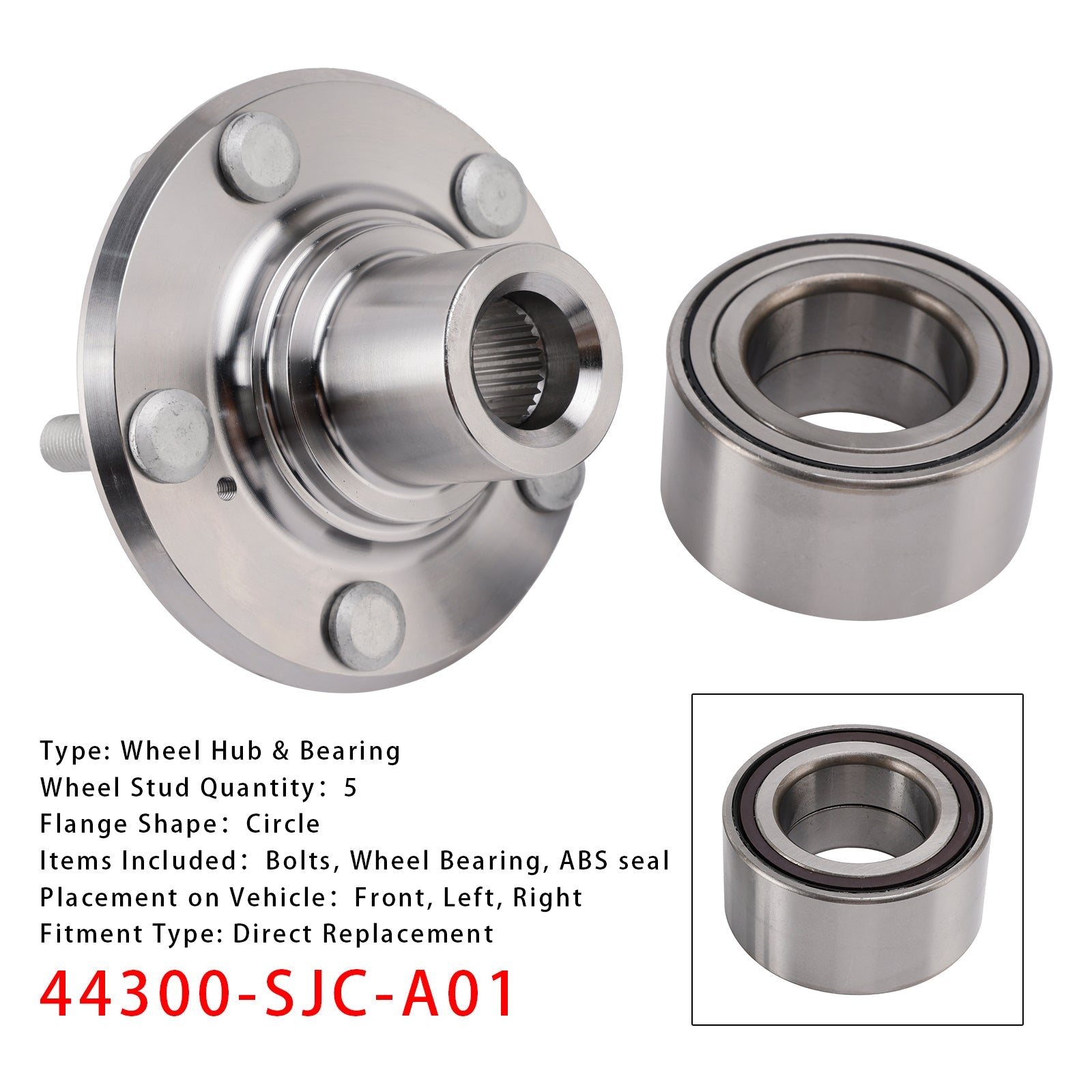 2006-2014 Honda Ridgeline Front Wheel Hub & Bearing 44300-SJC-A01